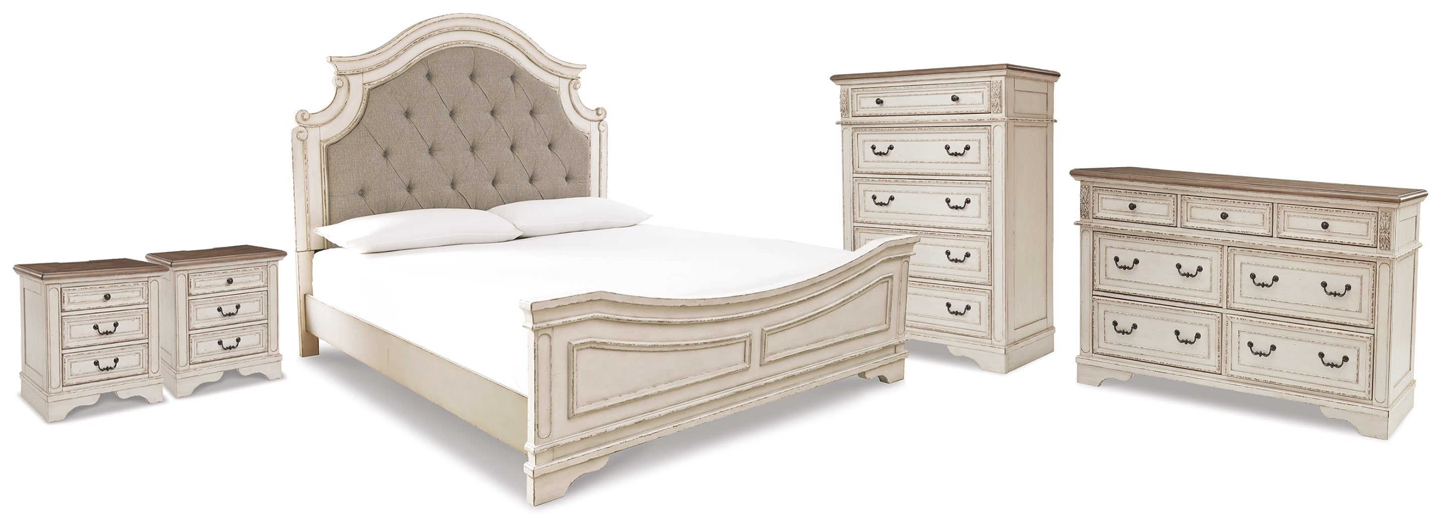 Realyn King Panel Bed, Dresser, Chest and 2 Nightstands - B743B75