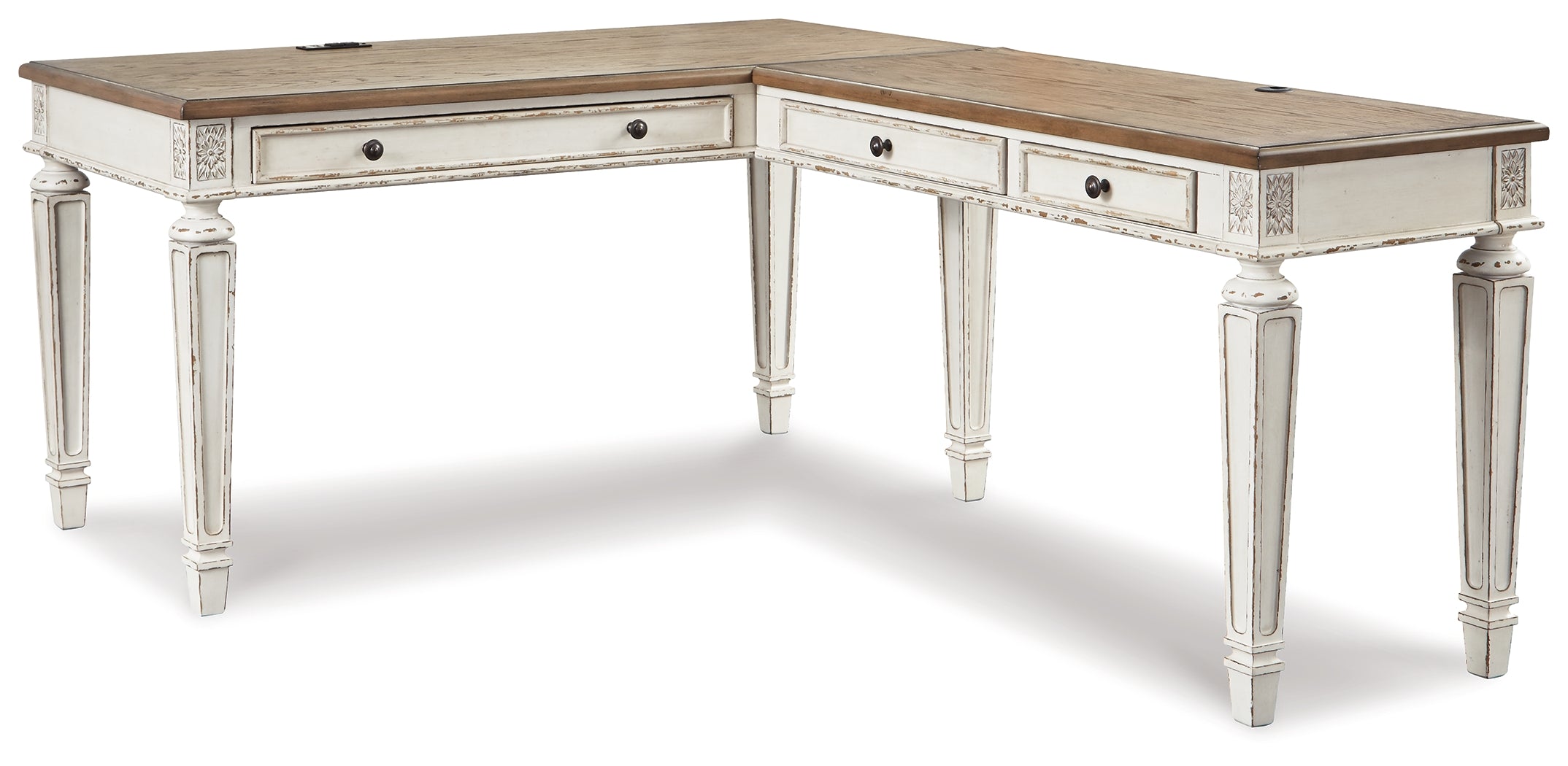 Realyn Lift-top Desk, L-shaped Desk and 4 Bookcases - H743H4