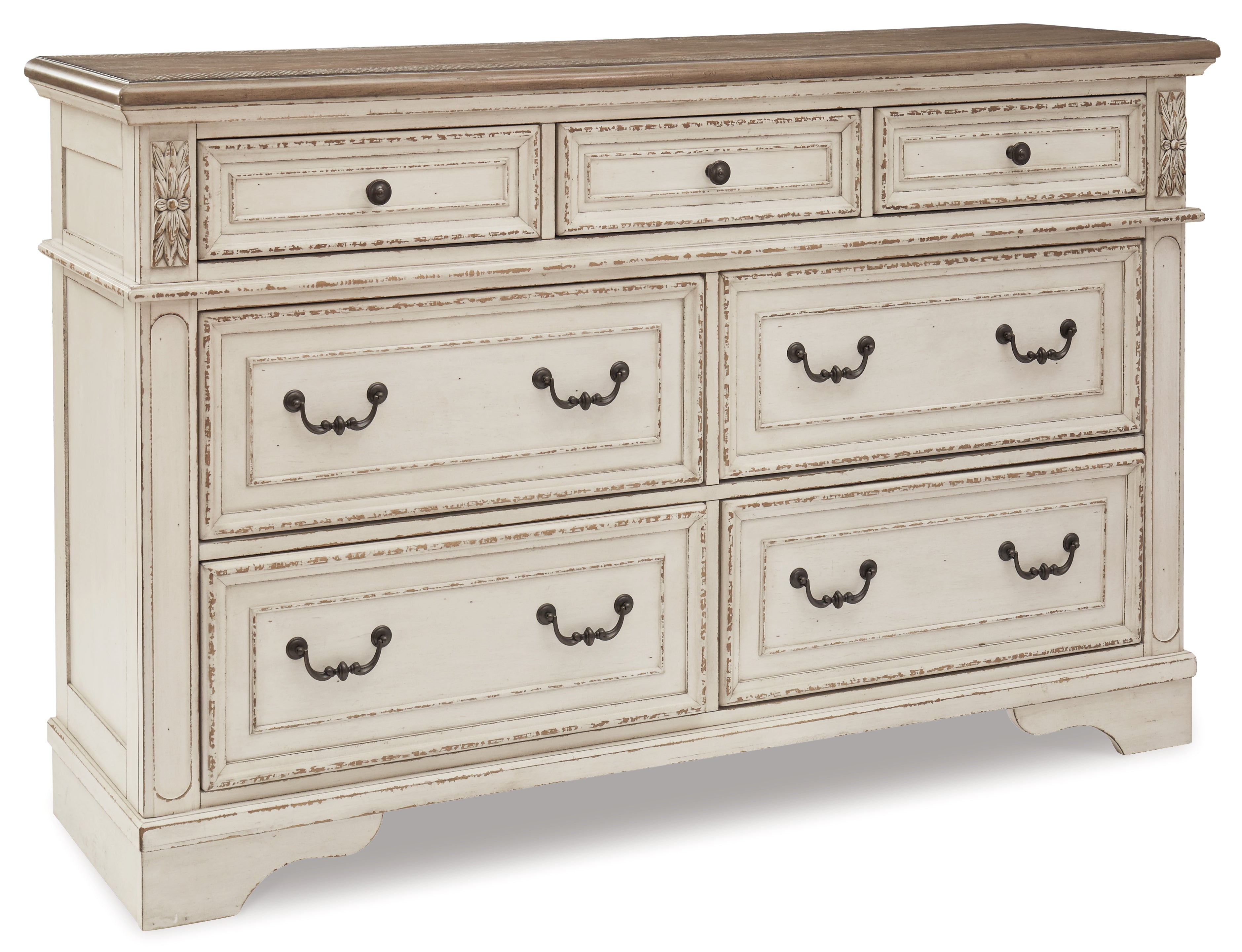 Realyn Queen Upholstered Bed with Dresser in Two-tone from Ashley - Luna Furniture
