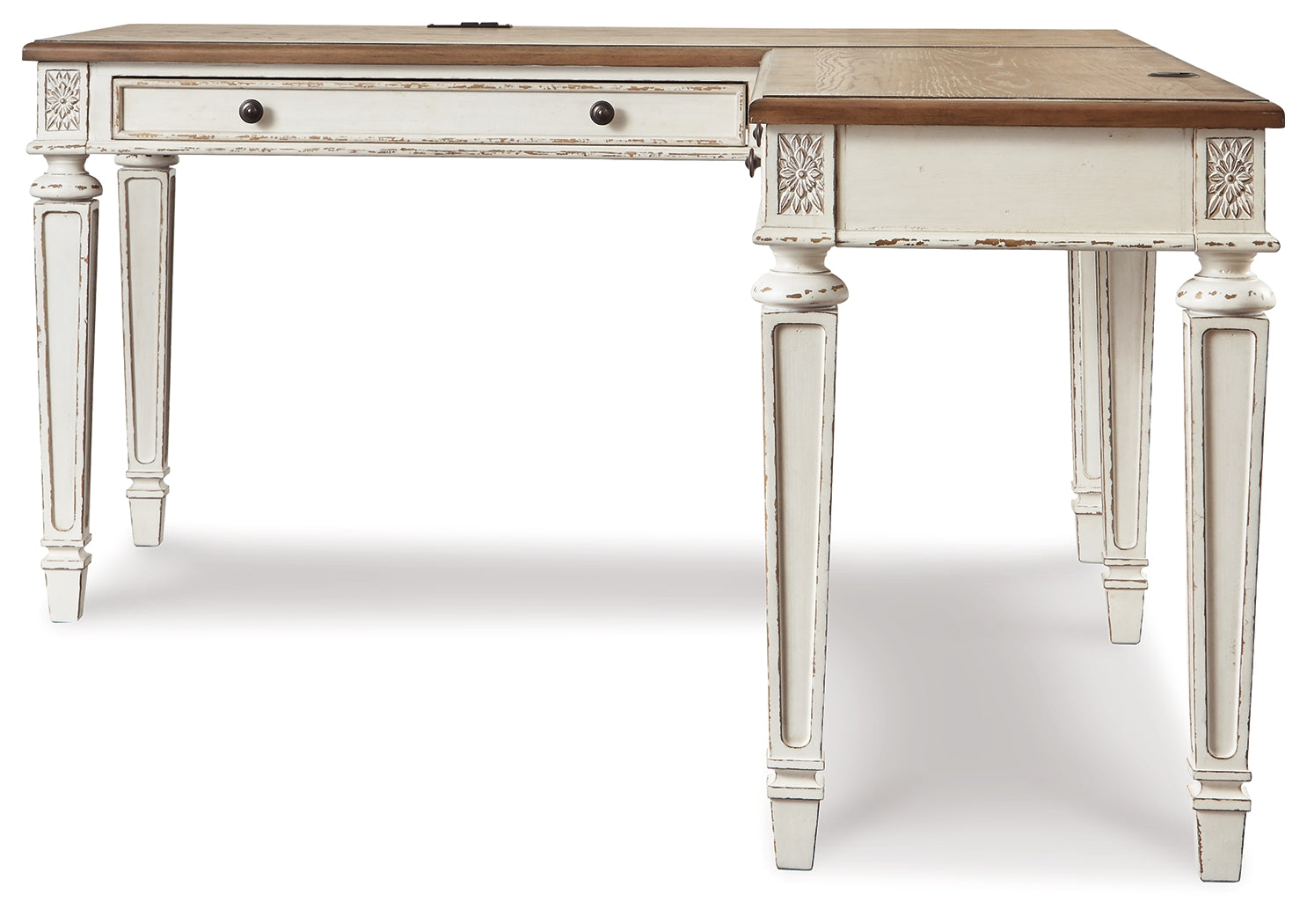 Realyn Two-tone Home Office Desk and Bookcase - H743H3
