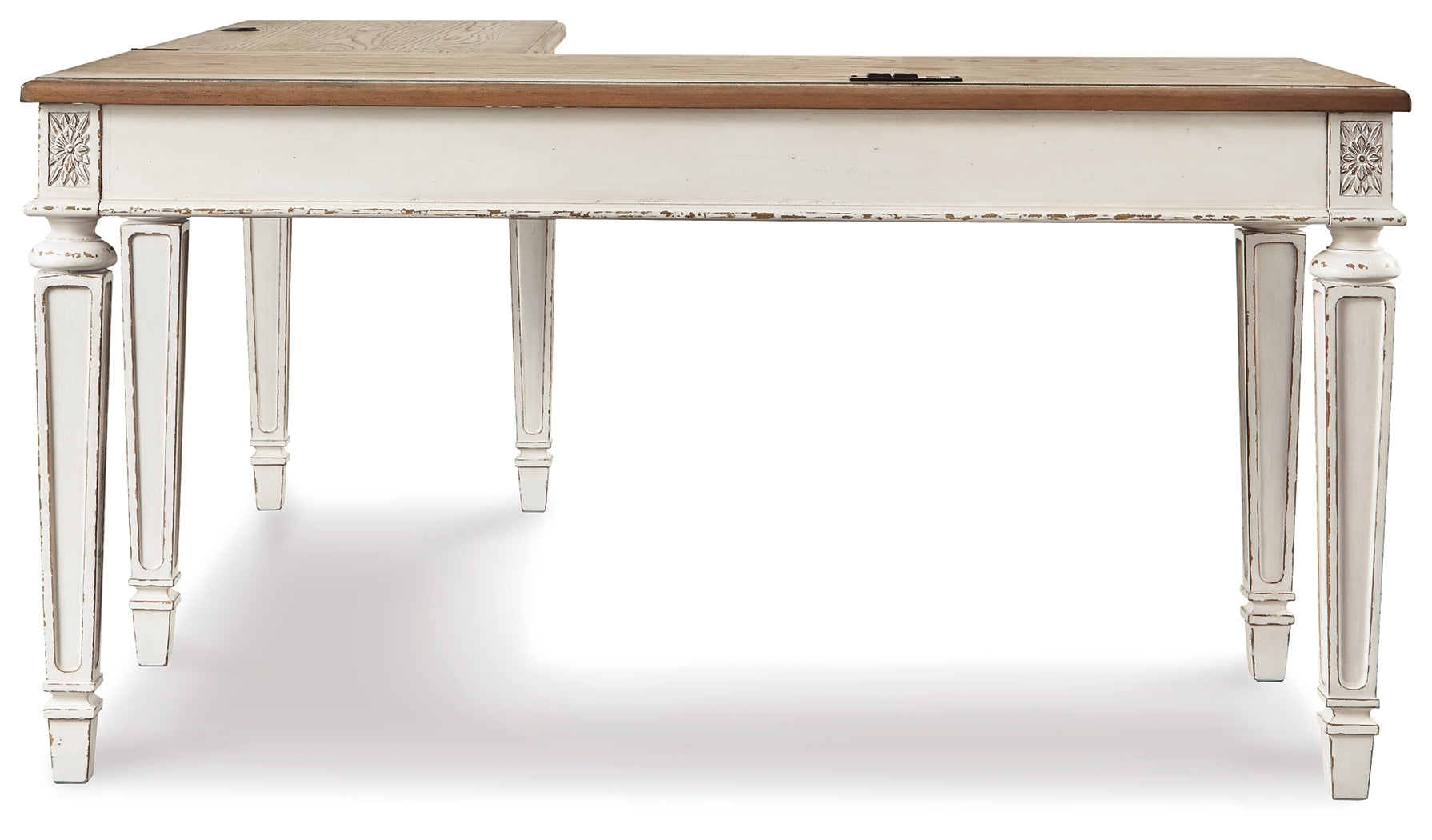 Realyn Two-tone Home Office Desk and Bookcase - H743H3