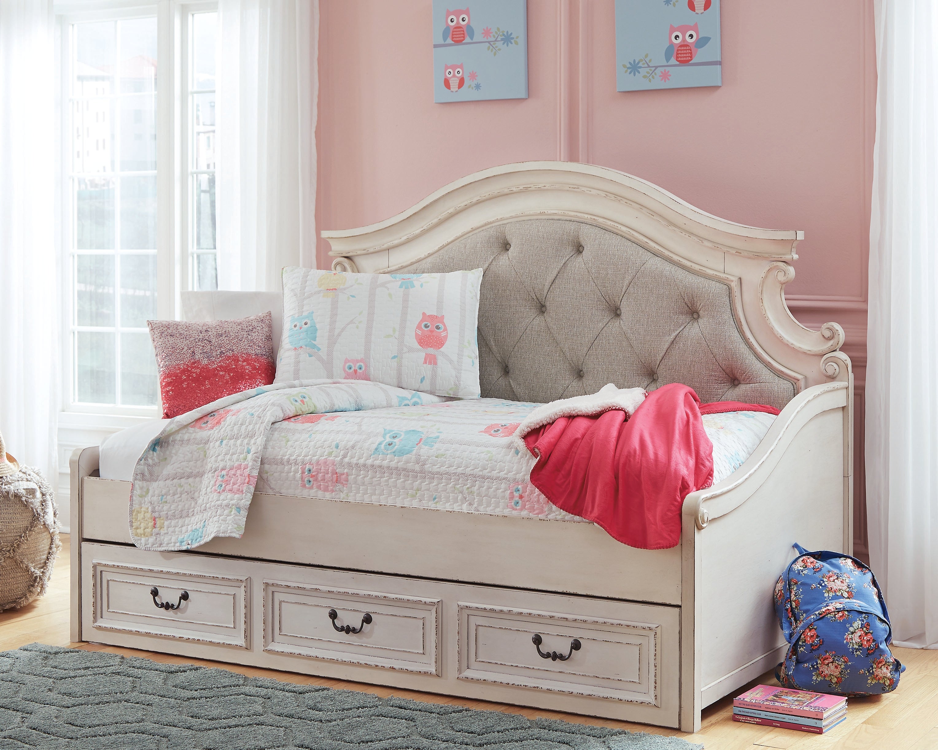 Realyn Two-tone Twin Storage Day Bed and Dresser - B743B43