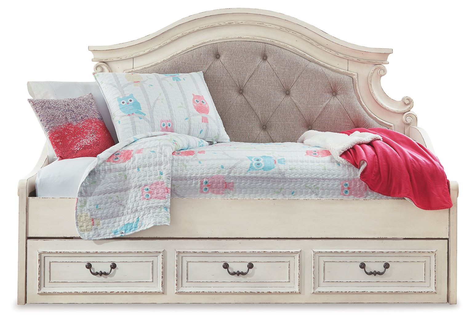 Realyn Two-tone Twin Storage Day Bed and Nightstand - B743B71
