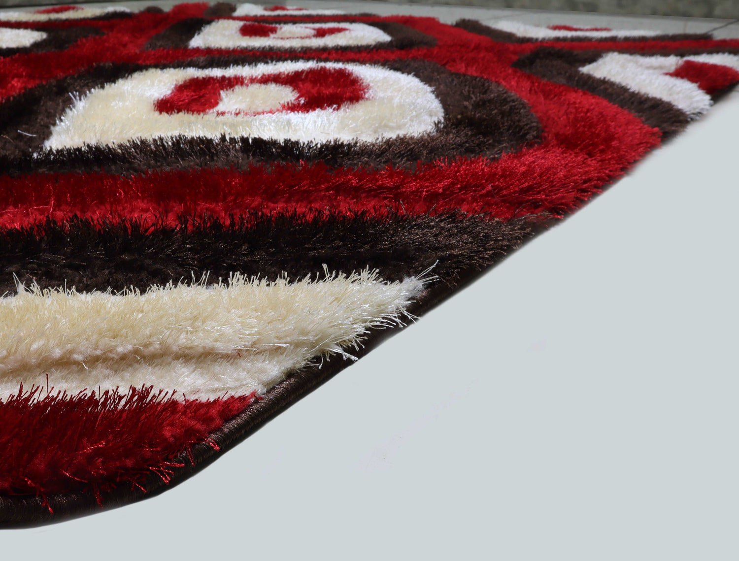 3D Shaggy BROWN-RED Area Rug - 3D151 - 3D151-BRW/RED-57 - Bien Home Furniture & Electronics