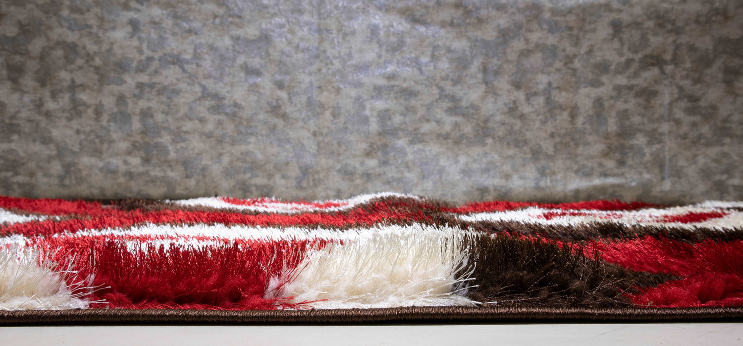3D Shaggy BROWN-RED Area Rug - 3D151 - 3D151-BRW/RED-57 - Bien Home Furniture & Electronics