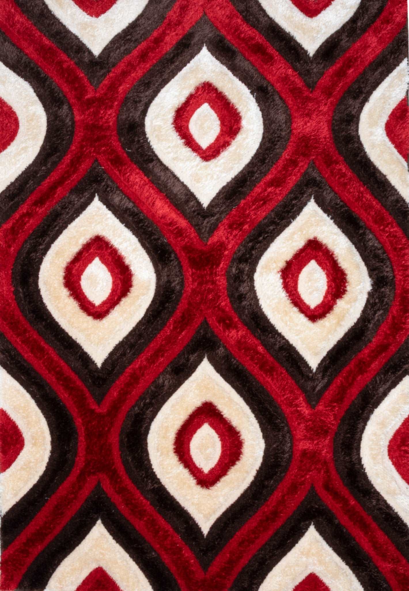 3D Shaggy BROWN-RED Area Rug - 3D151 - 3D151-BRW/RED-57 - Bien Home Furniture & Electronics