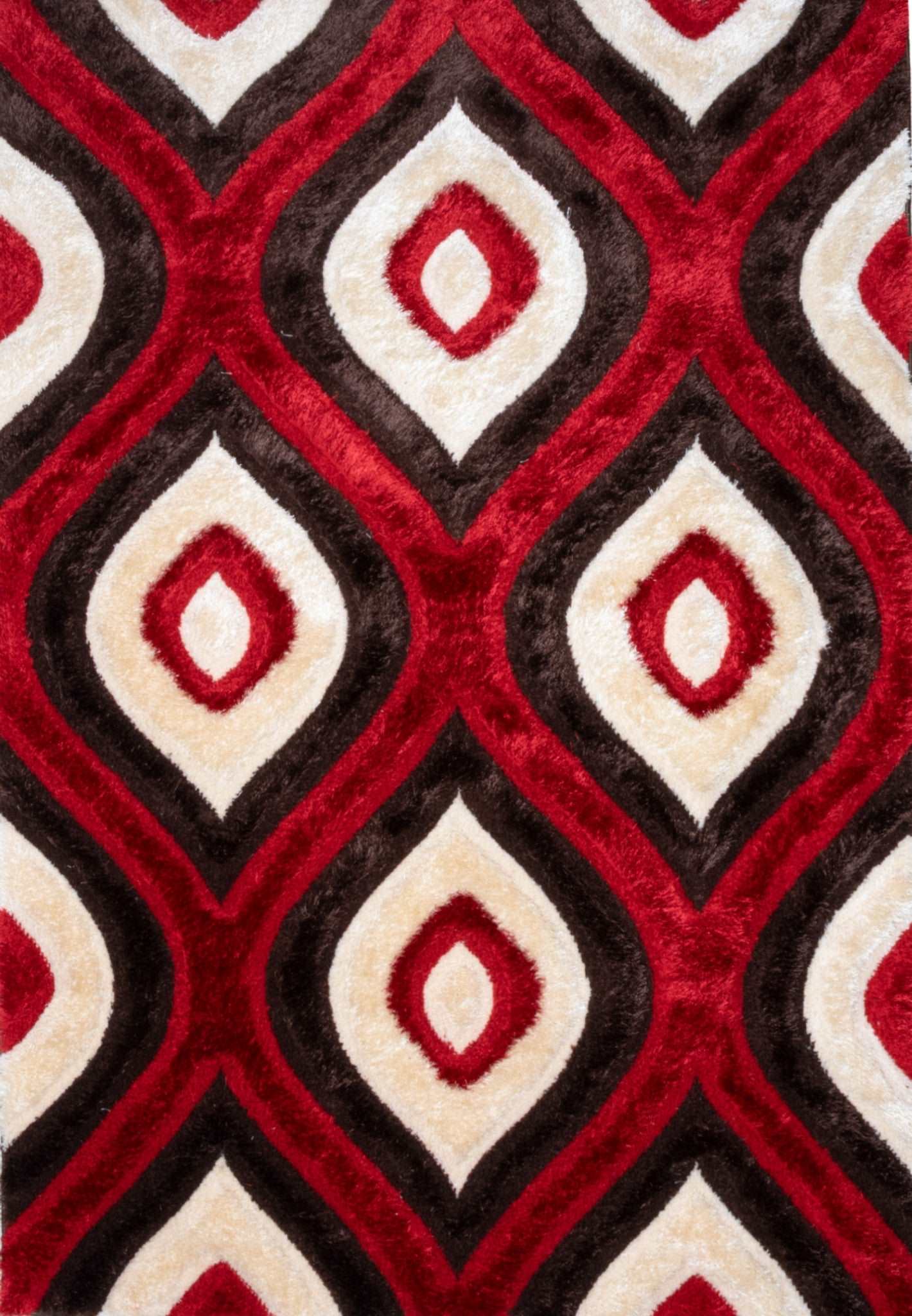 3D Shaggy BROWN-RED Area Rug - 3D151 - 3D151-BRW/RED-57 - Bien Home Furniture &amp; Electronics