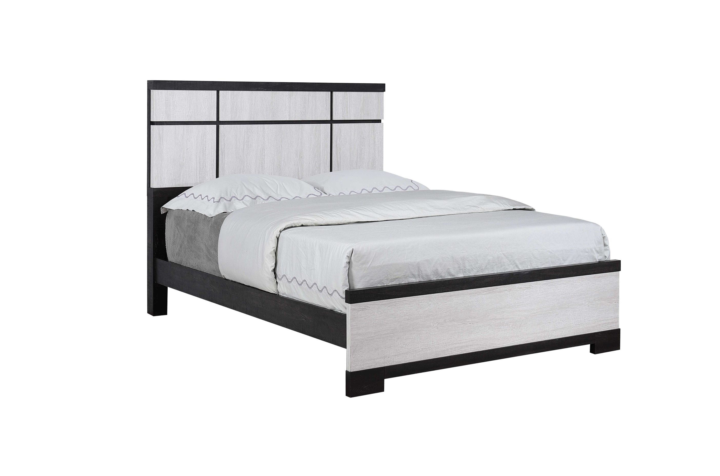 Remington Black/White King Panel Bed - SET | B8162-K-HBFB | B8162-KQ-RAIL - Bien Home Furniture & Electronics