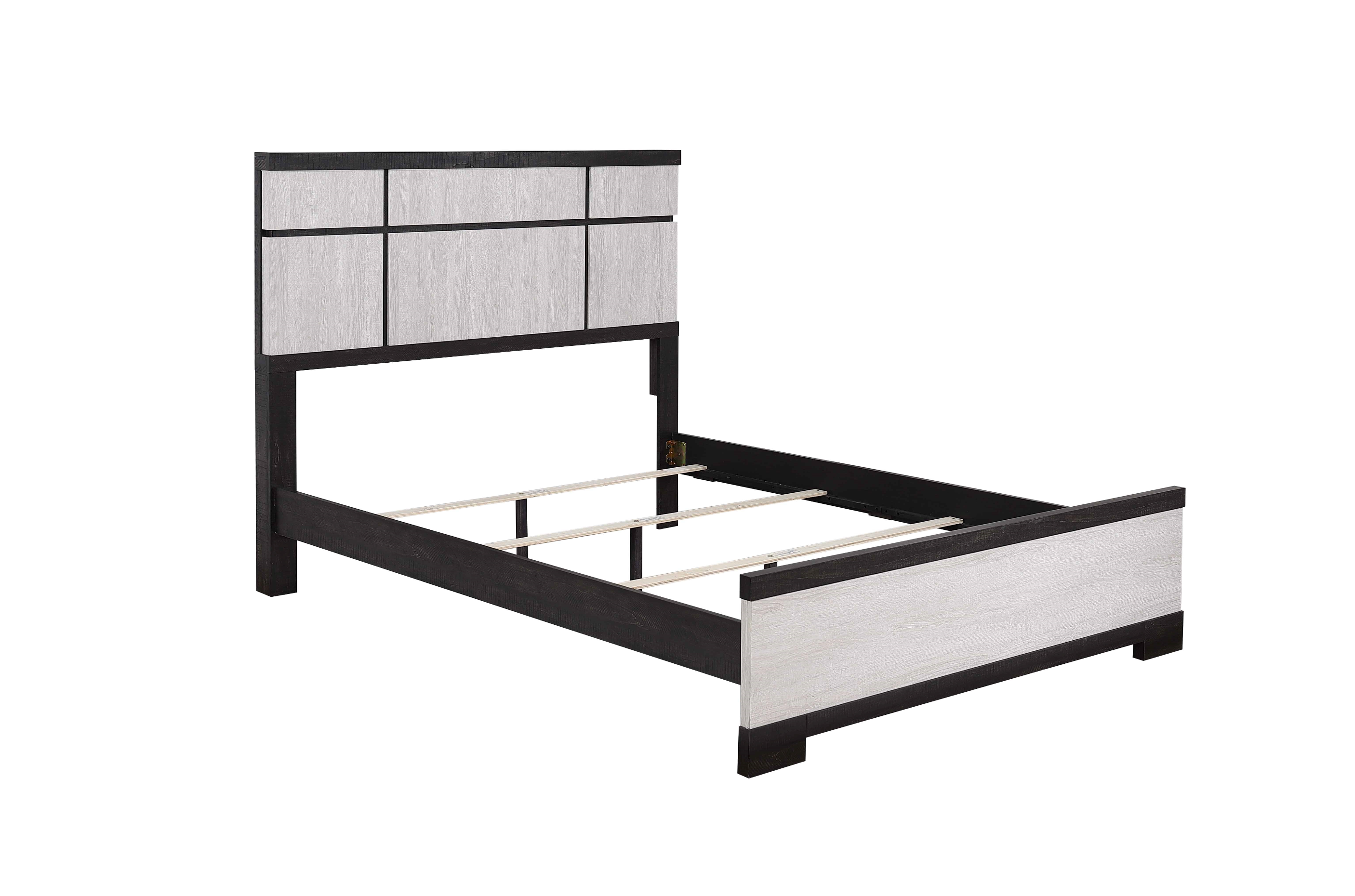 Remington Black/White King Panel Bed - SET | B8162-K-HBFB | B8162-KQ-RAIL - Bien Home Furniture &amp; Electronics