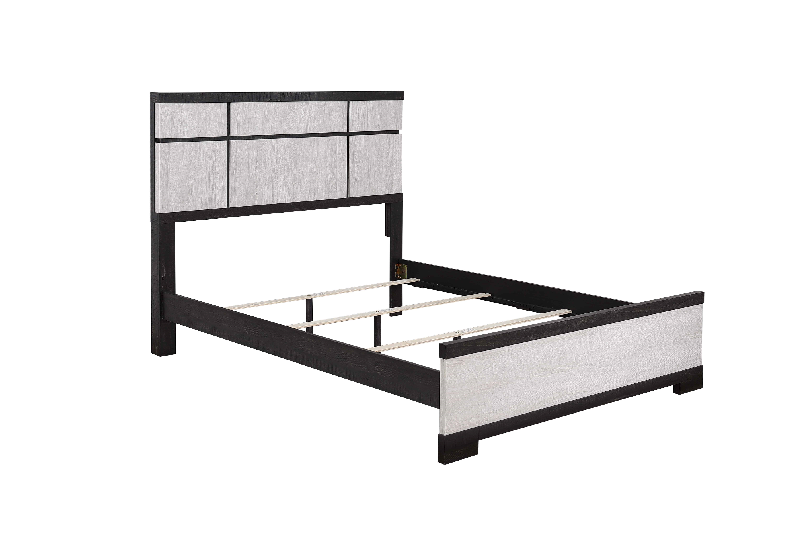 Remington Black/White Queen Panel Bed - SET | B8162-Q-HBFB | B8162-KQ-RAIL - Bien Home Furniture &amp; Electronics