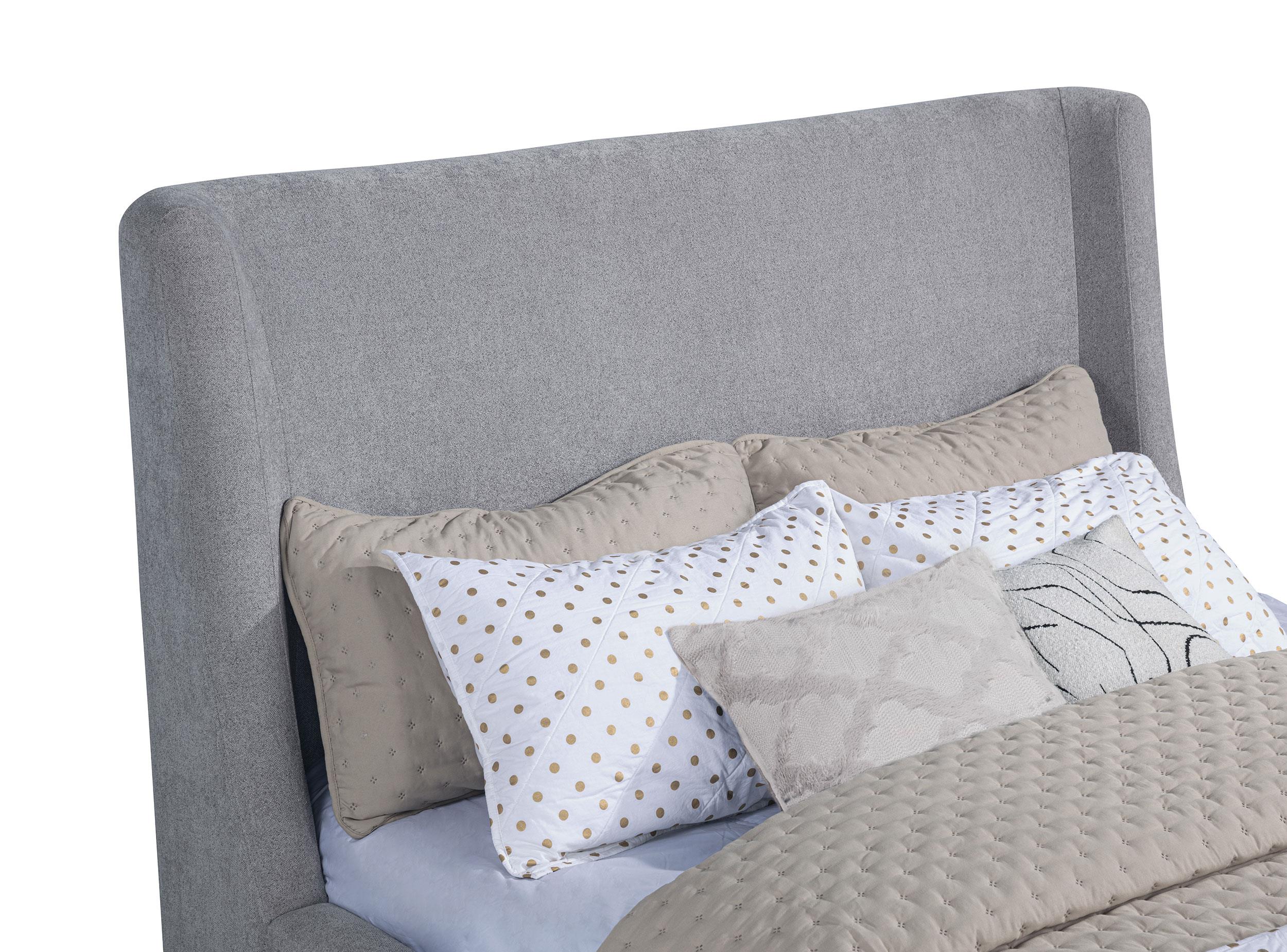 Rennes Upholstered Queen Wingback Platform Bed Grey - 315928Q