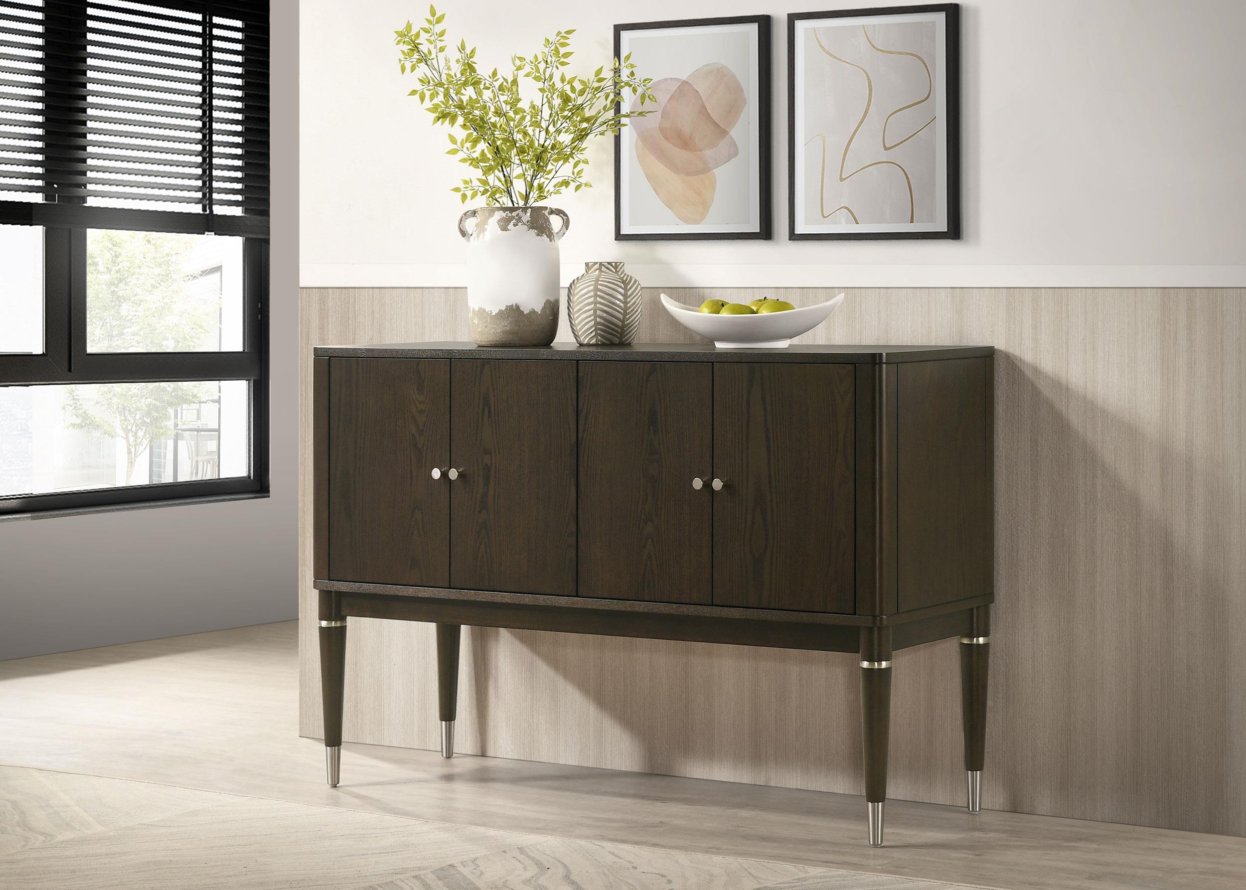 Reseda 4-door Dining Sideboard Server with Shelves Ash Brown - 193675