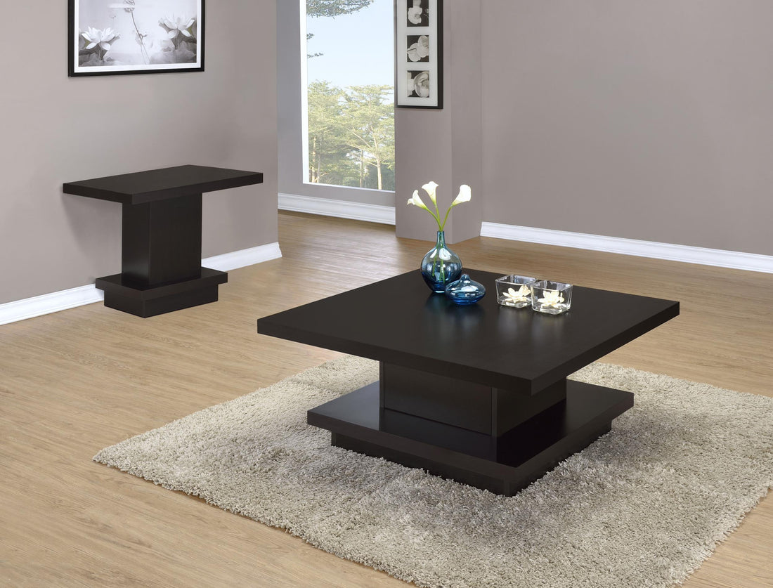 Reston 2-piece Square Coffee and End Table Set Cappuccino - 705168-S2