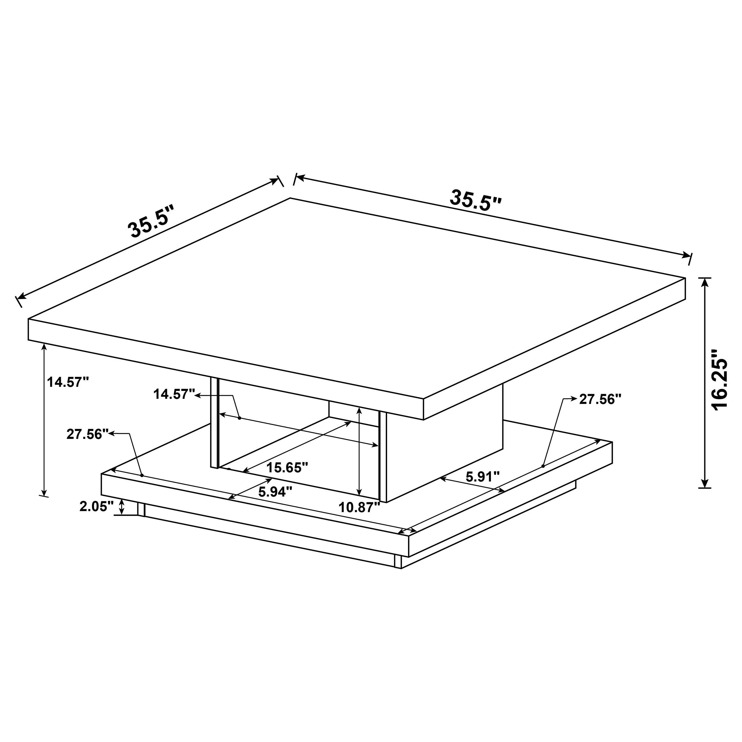 Reston 3-piece Square Coffee and End Table Set Cappuccino - 705168-S3