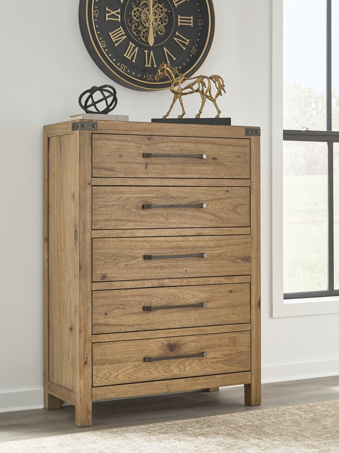 Ridgester Light Brown Chest of Drawers - B858-46