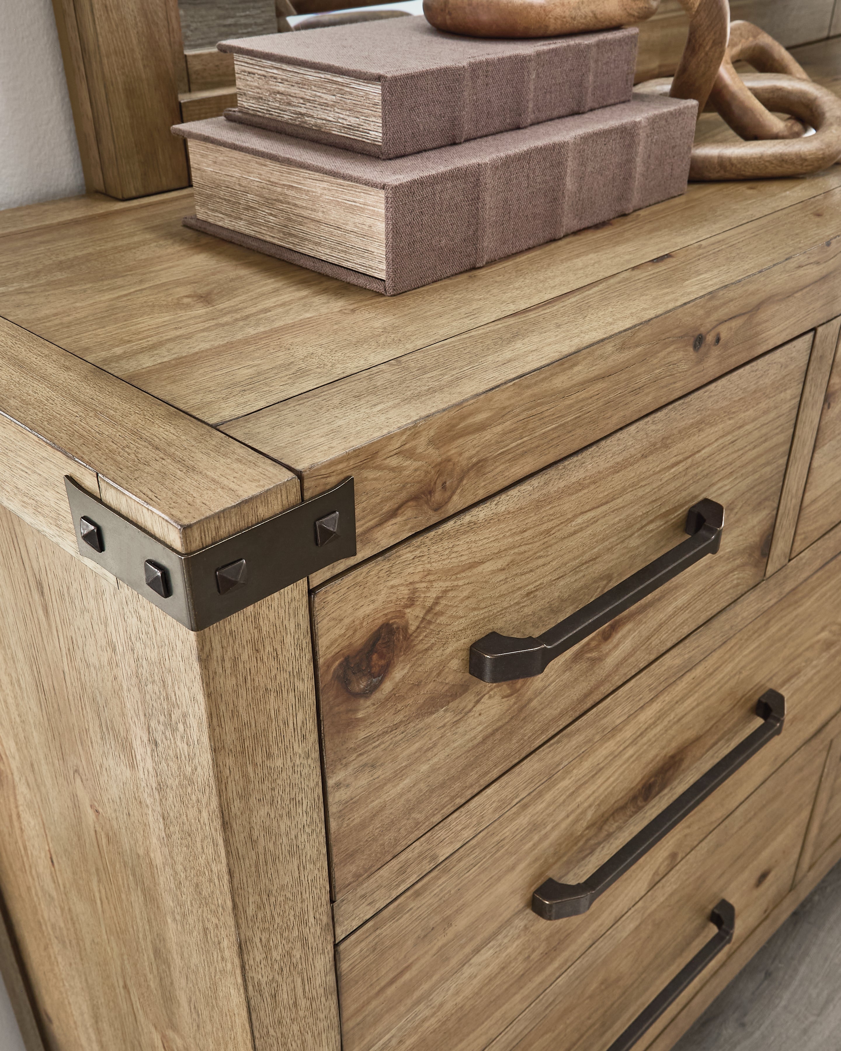 Ridgester Light Brown Dresser and Mirror - B858B1