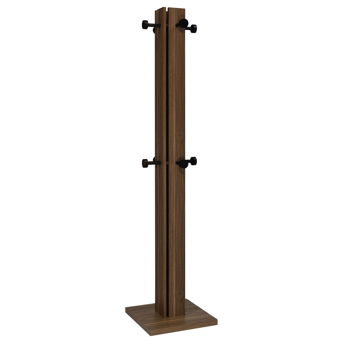 Rikkie Walnut Coat Rack Walnut and Mirror - 983281
