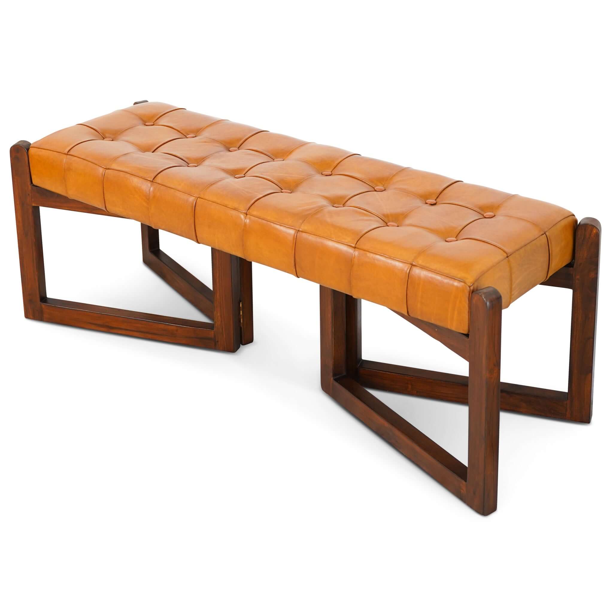 Riley Tan Leather Bench - BEN01301401