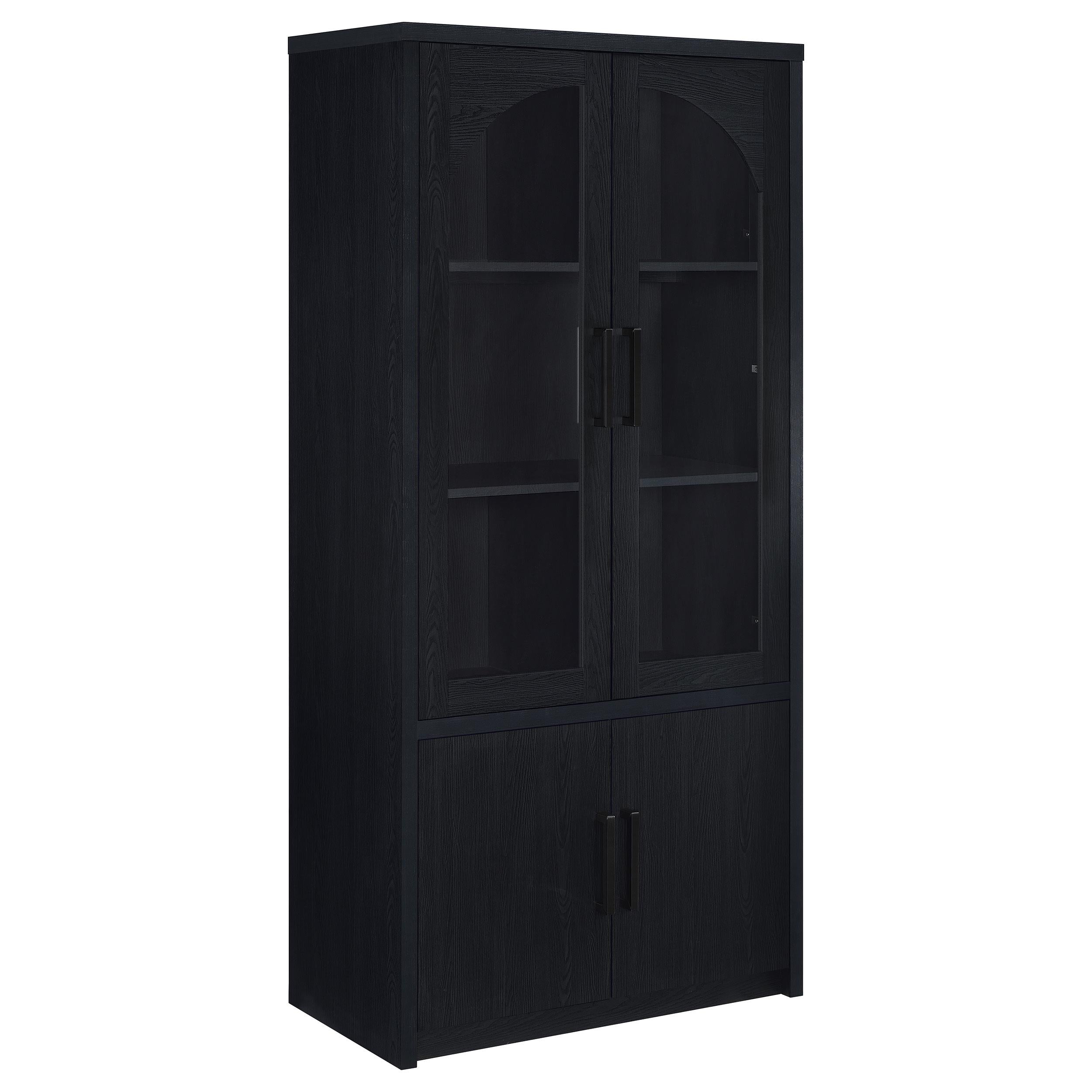 Riva 4-door Tall Accent Display Cabinet LED Lighting Black - 950432