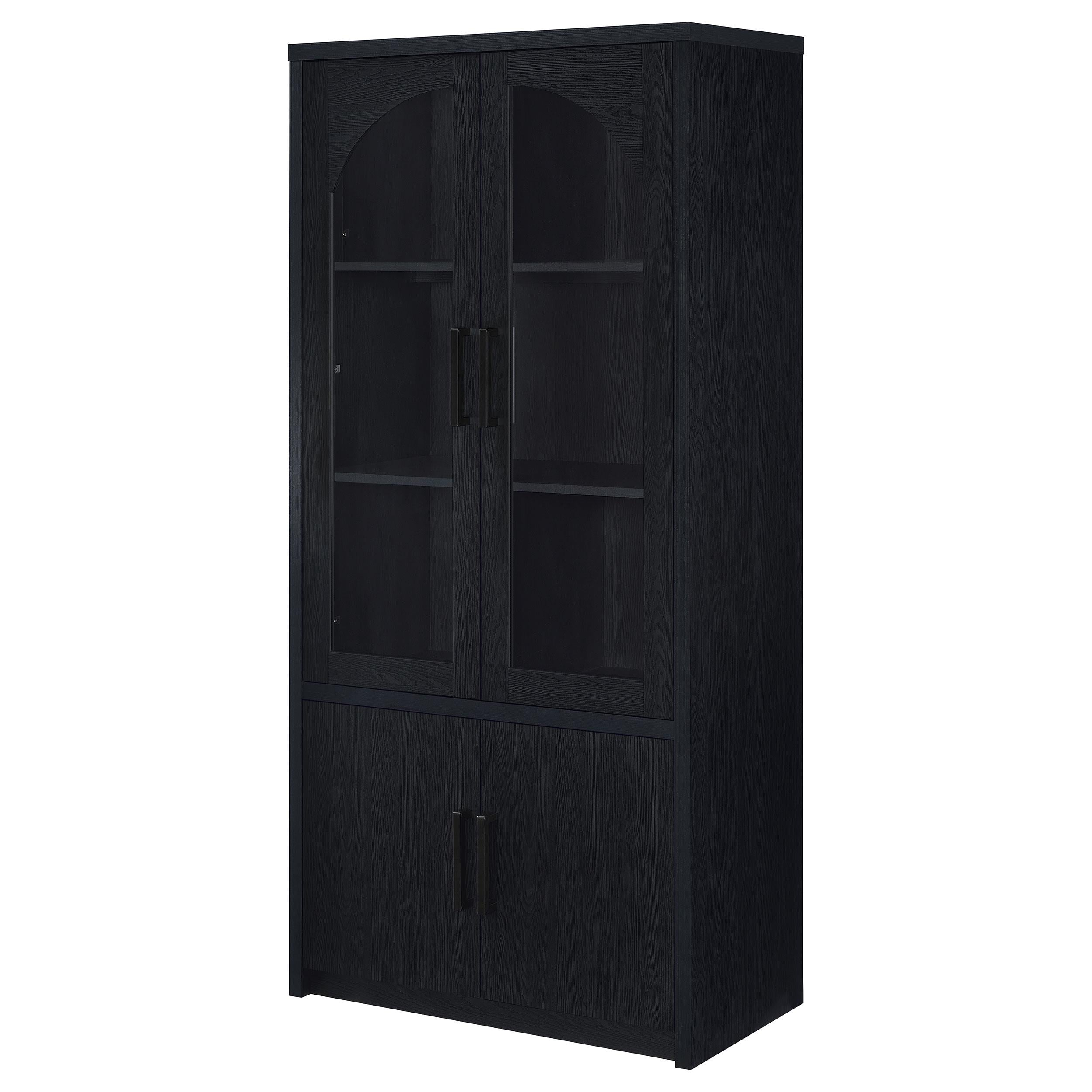 Riva 4-door Tall Accent Display Cabinet LED Lighting Black - 950432