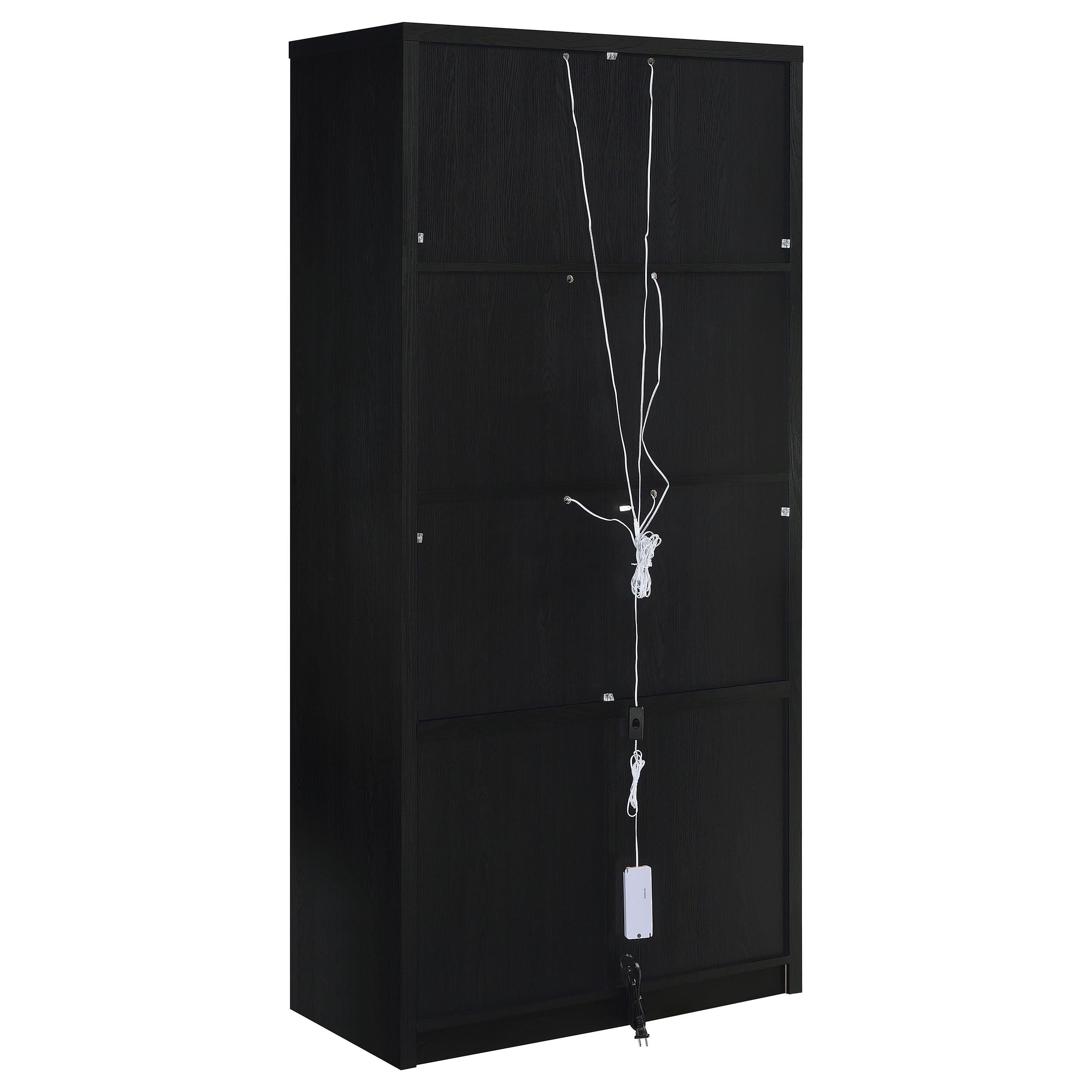 Riva 4-door Tall Accent Display Cabinet LED Lighting Black - 950432
