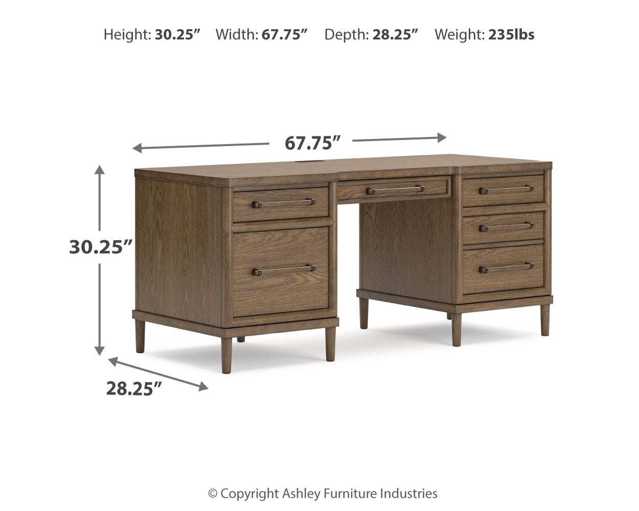 Roanhowe Home Office Desk and Storage in Brown - PKG019260