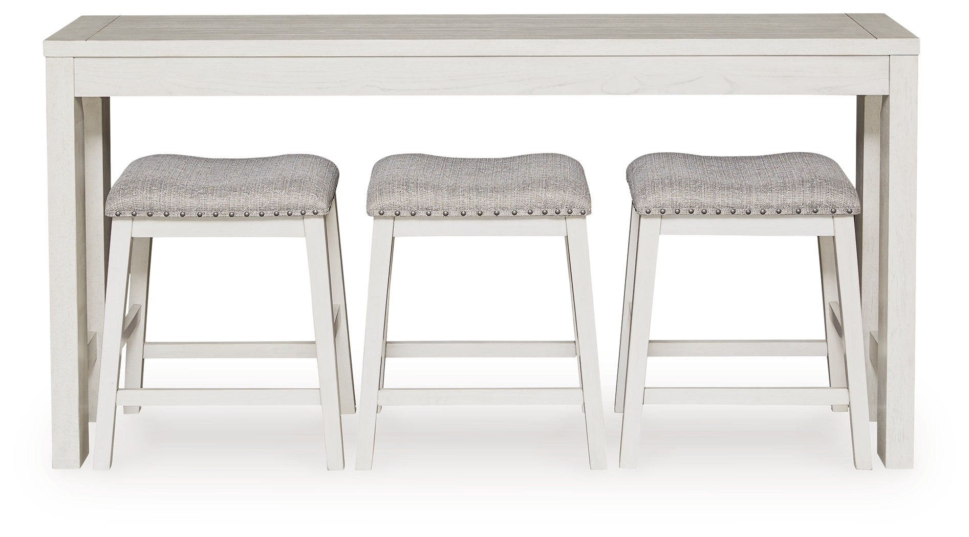 Robbinsdale Antique White Counter Height Dining Table and 3 Barstools Set - D642-113