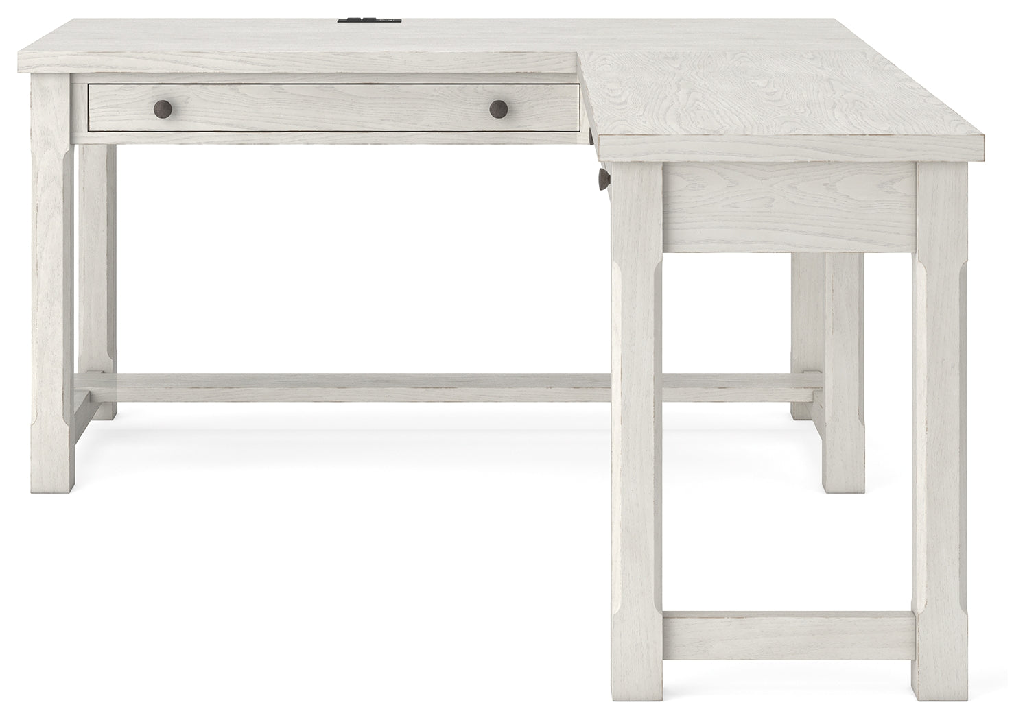 Robbinsdale Antique White L-Shaped Home Office Desk - H742H1