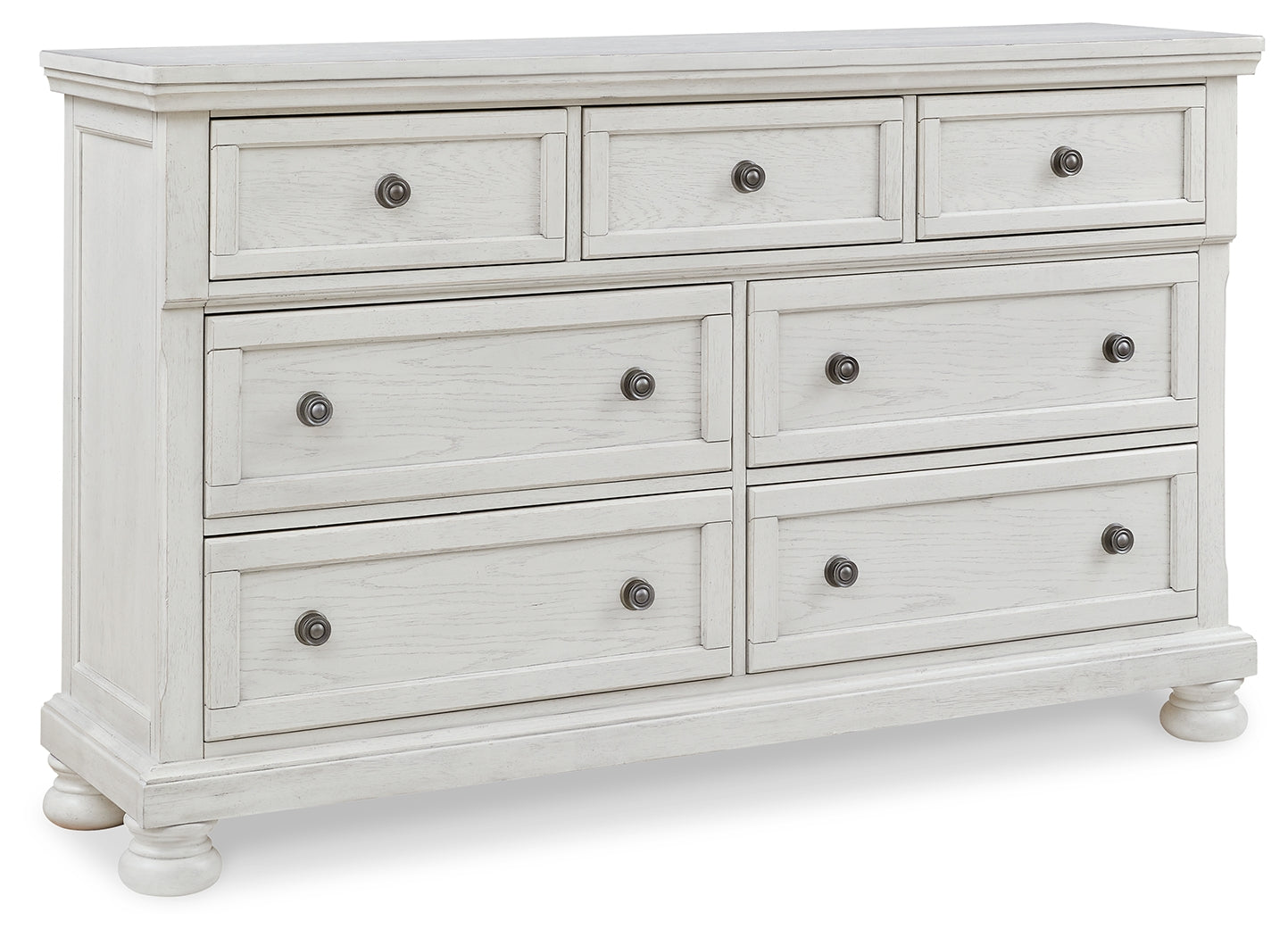Robbinsdale Antique White Queen Panel Bed, Dresser, Chest and 2 Nightstands - B742B35