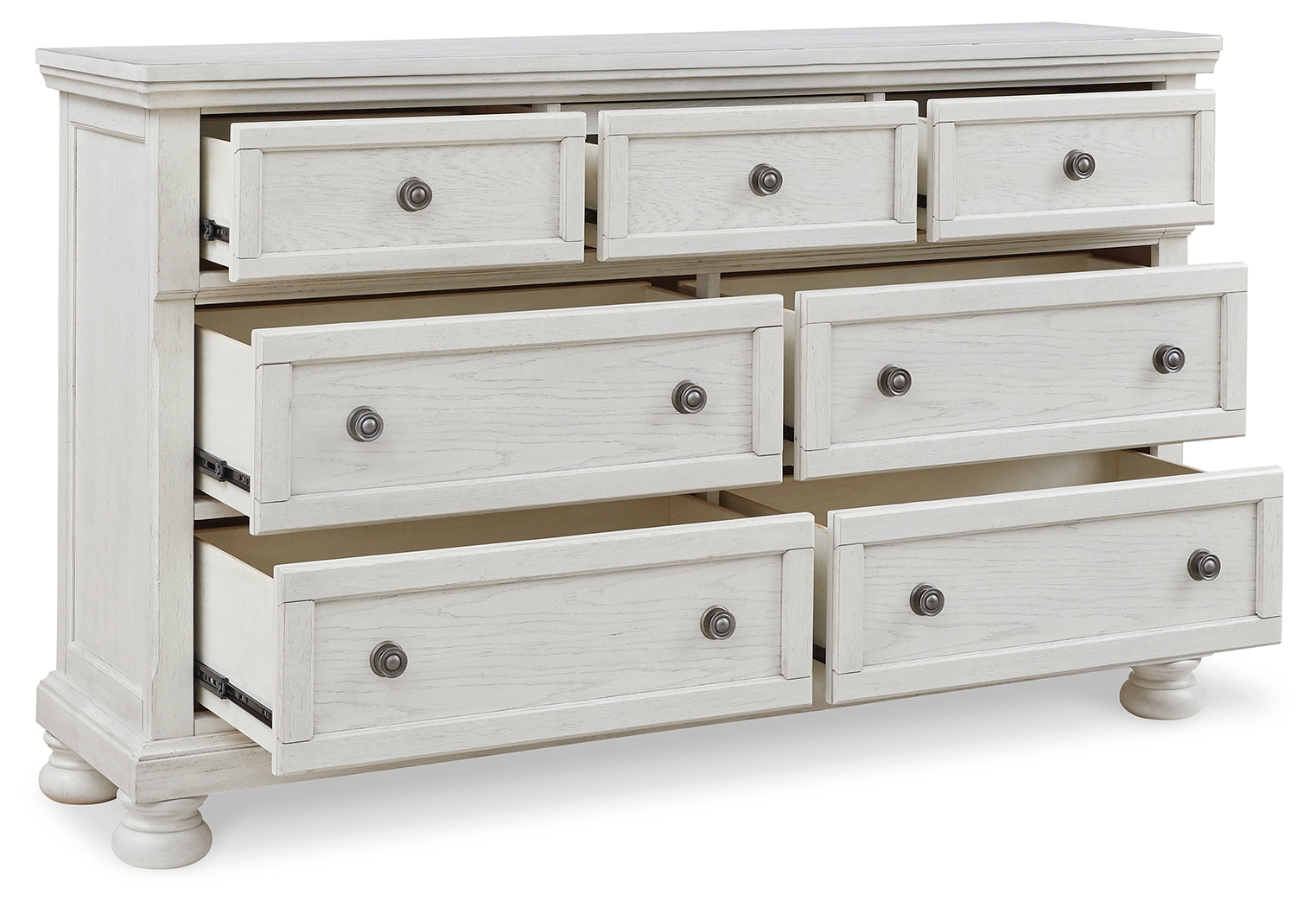 Robbinsdale Antique White Twin Sleigh Storage Bed and Dresser - B742B26