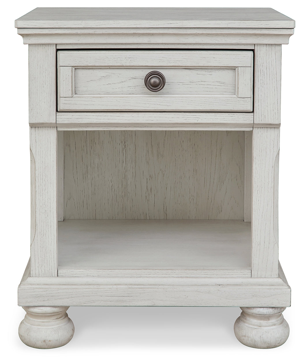 Robbinsdale Antique White Twin Storage Bed, Dresser, Mirror and Nightstand - B742B36