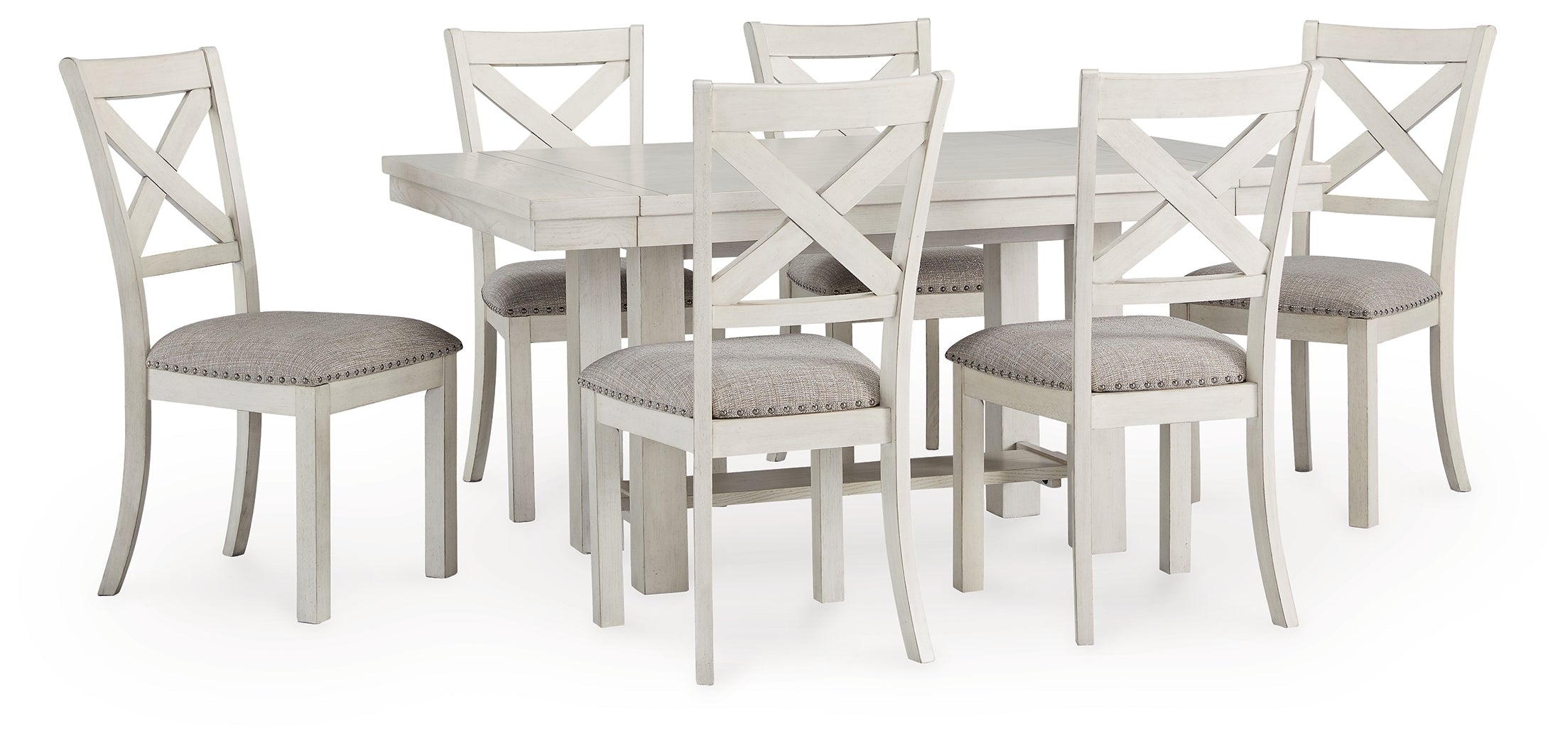 Robbinsdale Dining Table and 6 Chairs in Antique White - PKG020810