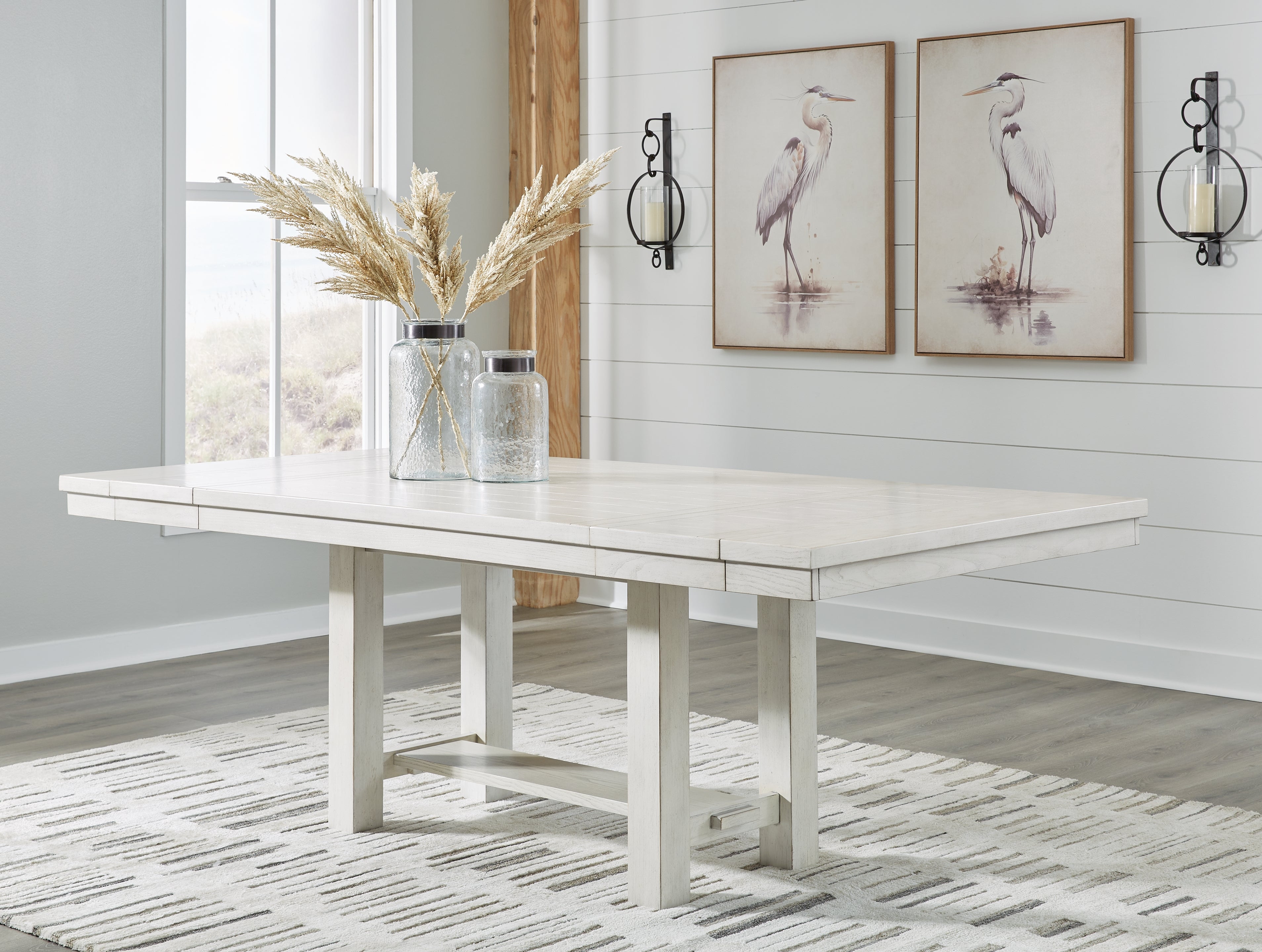 Robbinsdale Dining Table and 8 Chairs with Storage in Antique White - PKG020816