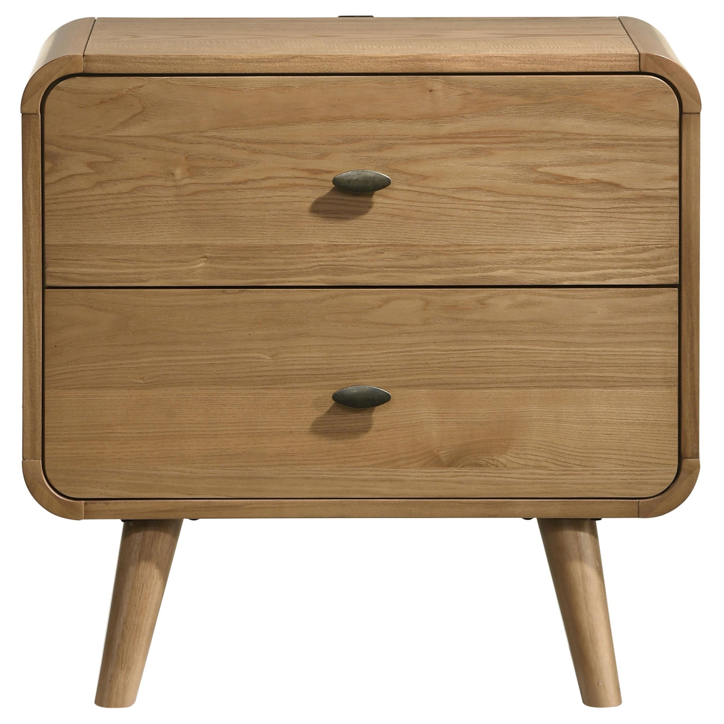 Robyn 2-drawer Nightstand Bedside Table Light Ash - 225092