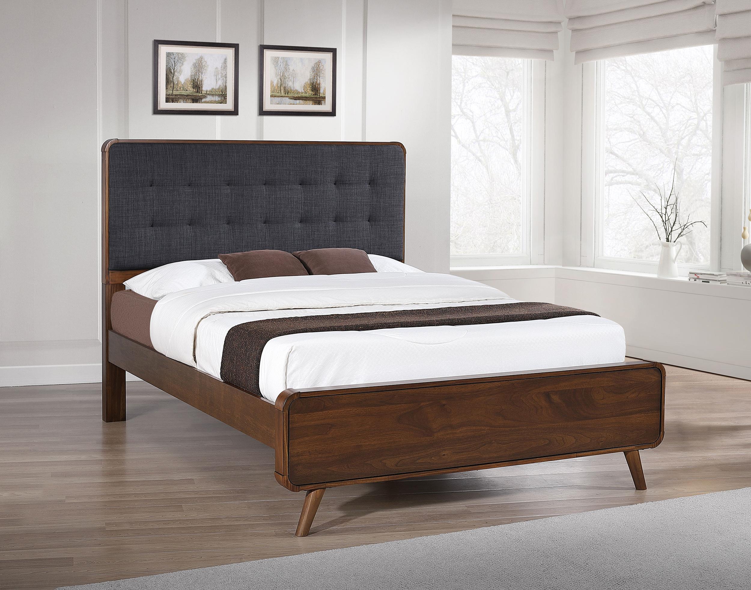 Robyn Wood Full Platform Bed Dark Walnut - 205131F