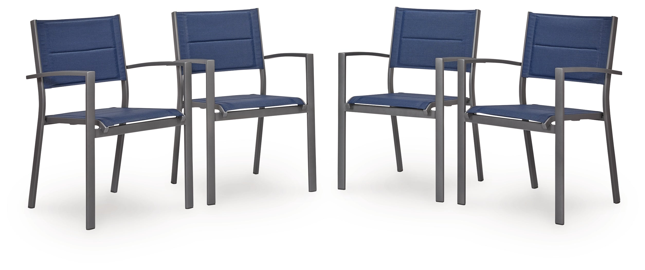 Rocky Creek Blue/Gray Outdoor Sling Arm Chair (Set of 4) - PCP326-601A