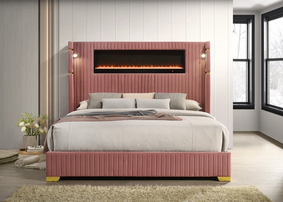 Romance2 Pink Platform Bed - Queen, King *Queen - ROMANCE2 PINK Queen