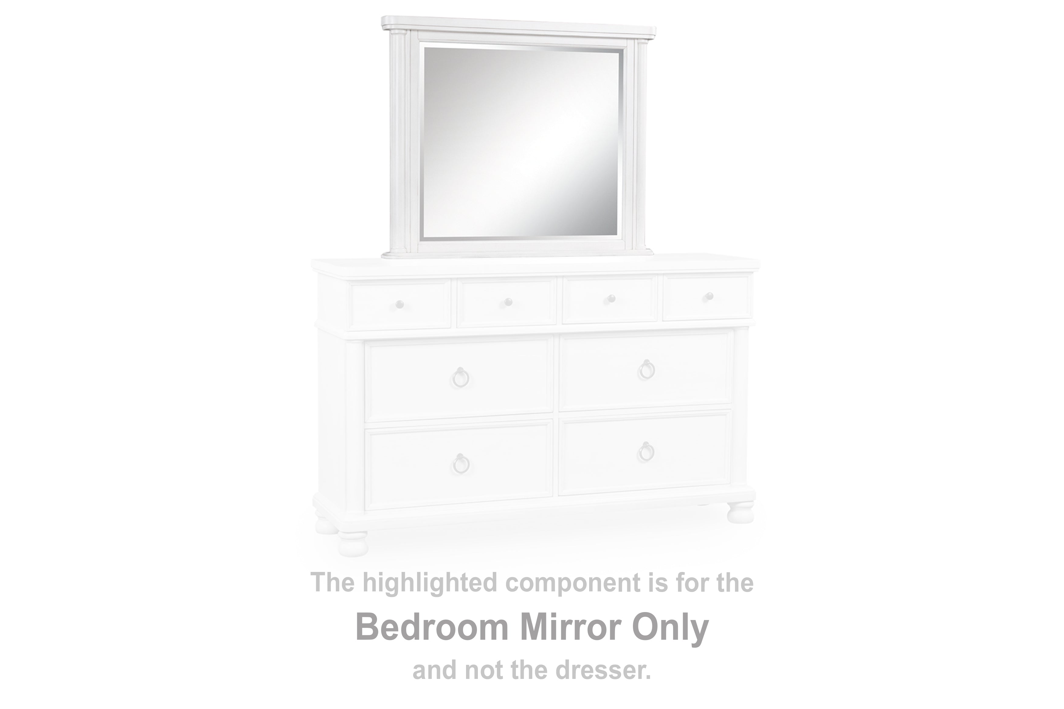 Rowlenstown Antique White Bedroom Mirror - PCB823-36