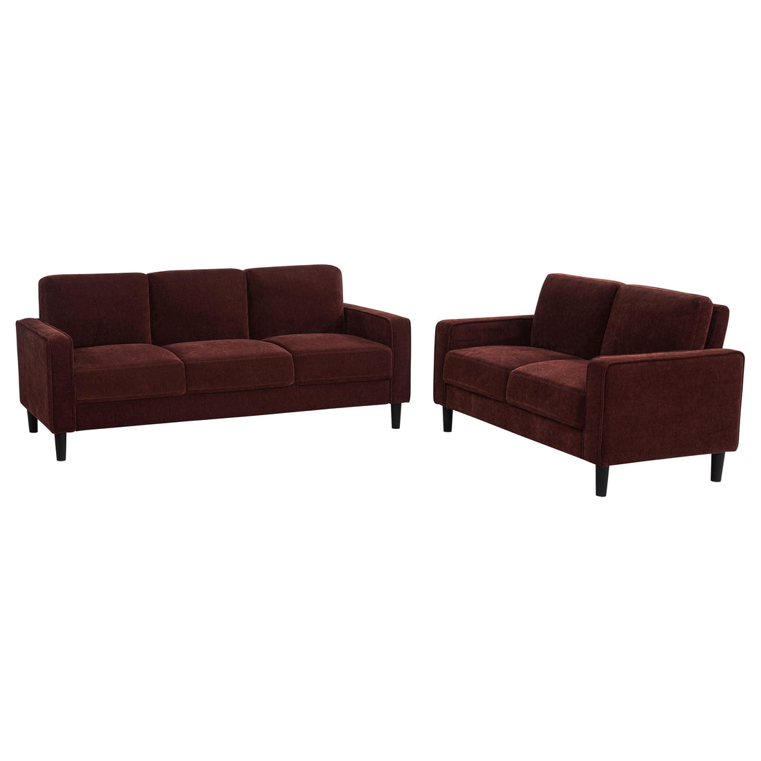 Ruth 2-piece Fabric Upholstered Track Arm Sofa Rust Red - 511211-S2