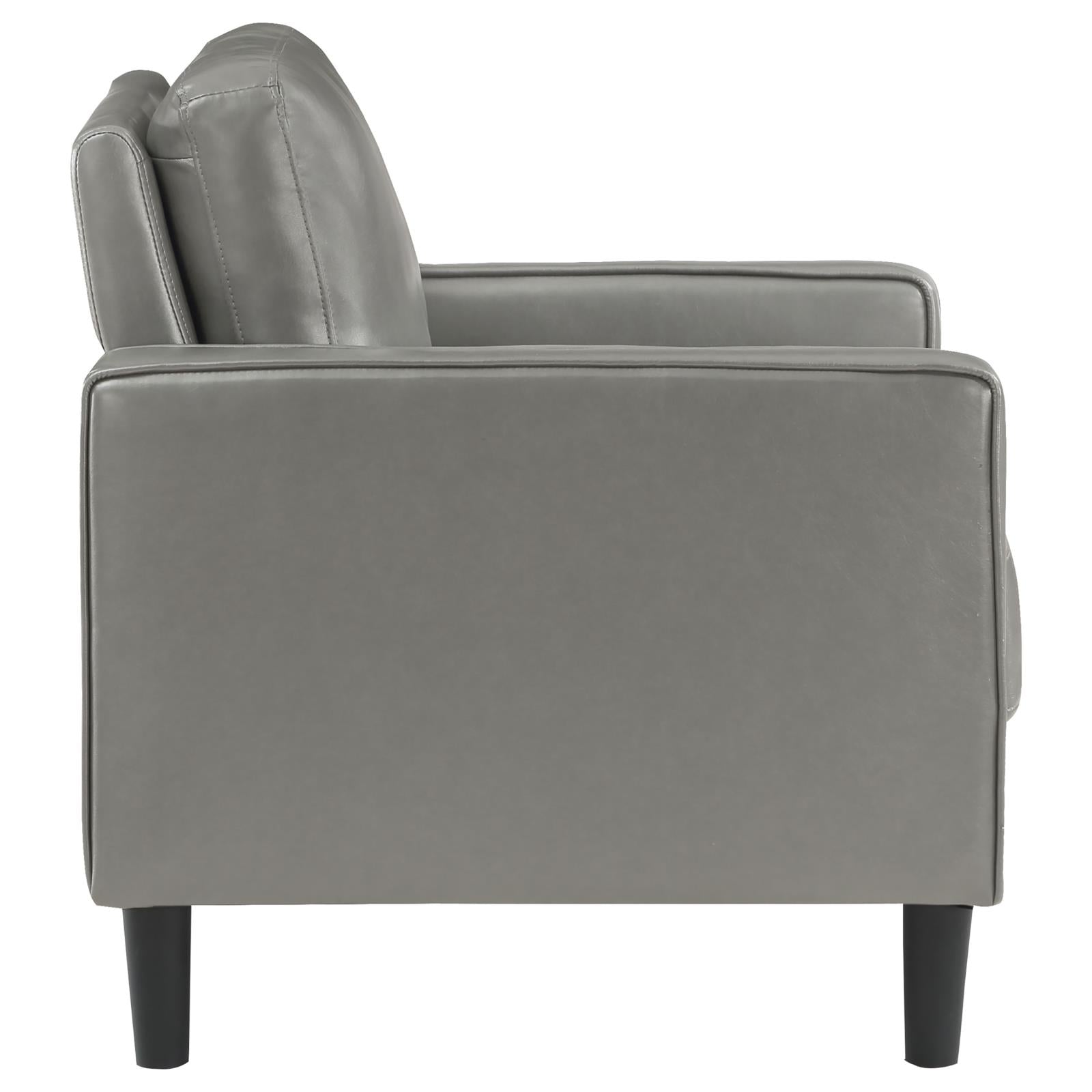 Ruth Gray 3-Piece Upholstered Track Arm Faux Leather Sofa Set from Coaster - Luna Furniture