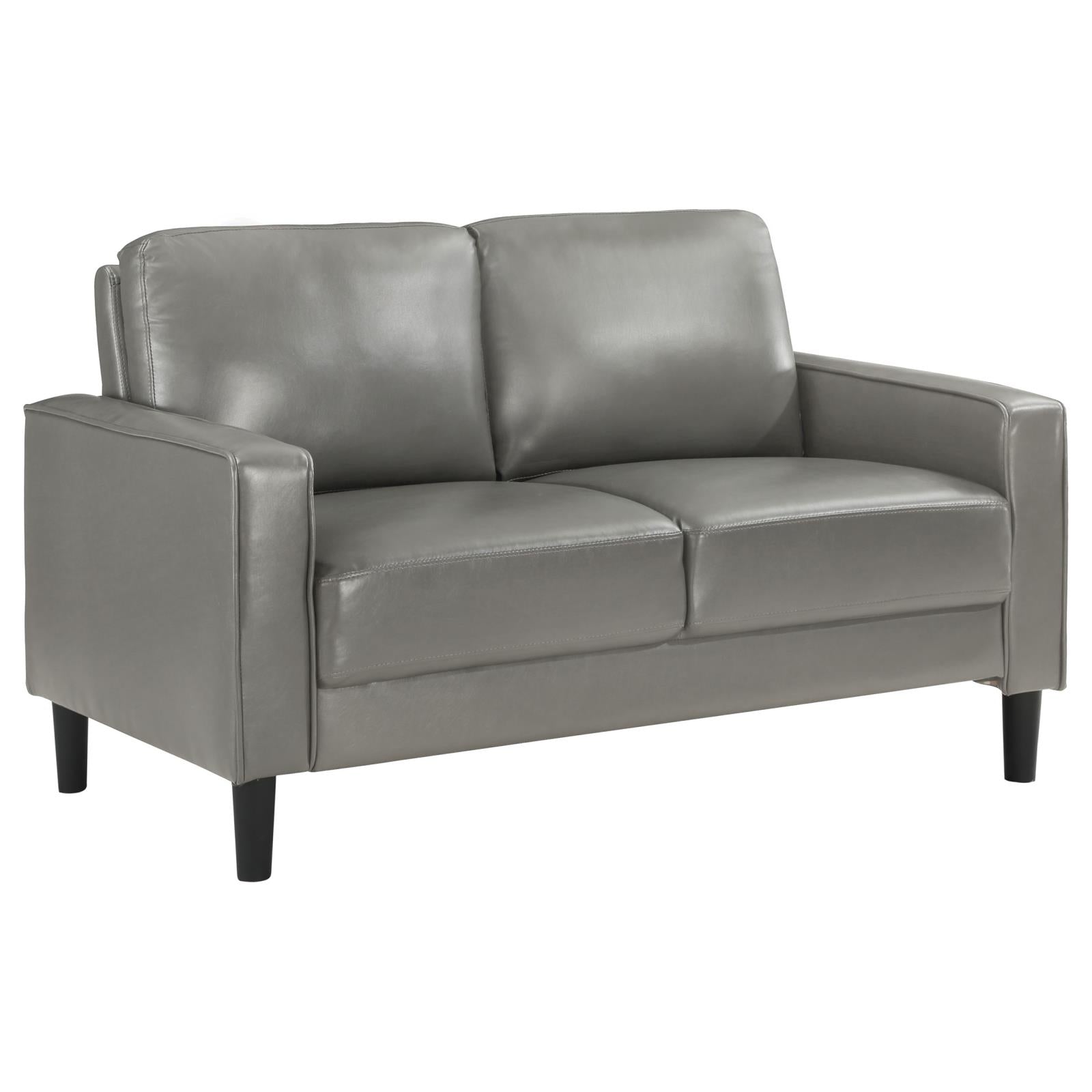 Ruth Gray 3-Piece Upholstered Track Arm Faux Leather Sofa Set from Coaster - Luna Furniture
