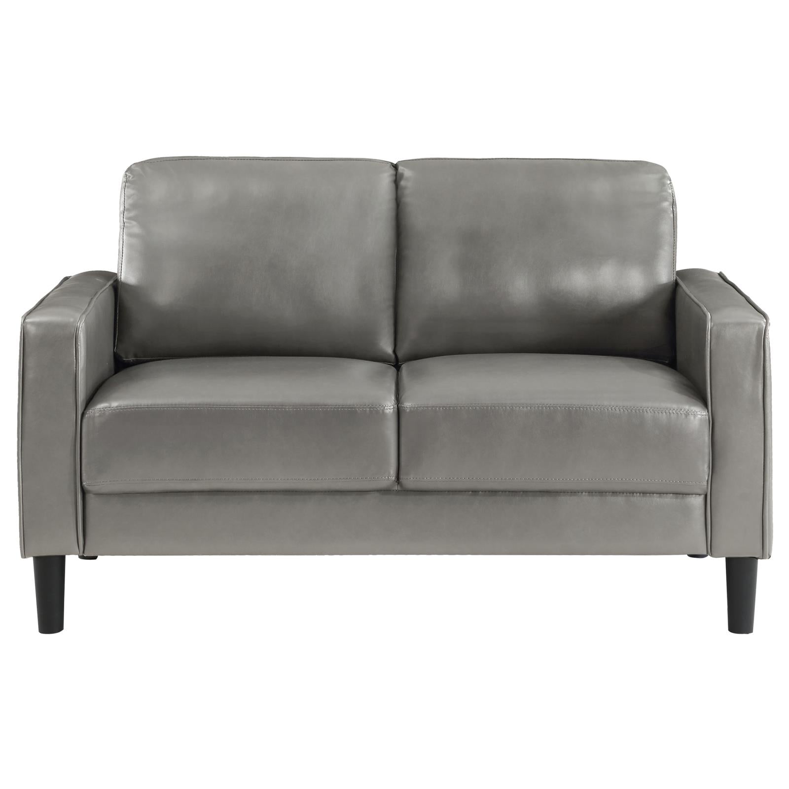 Ruth Gray 3-Piece Upholstered Track Arm Faux Leather Sofa Set from Coaster - Luna Furniture