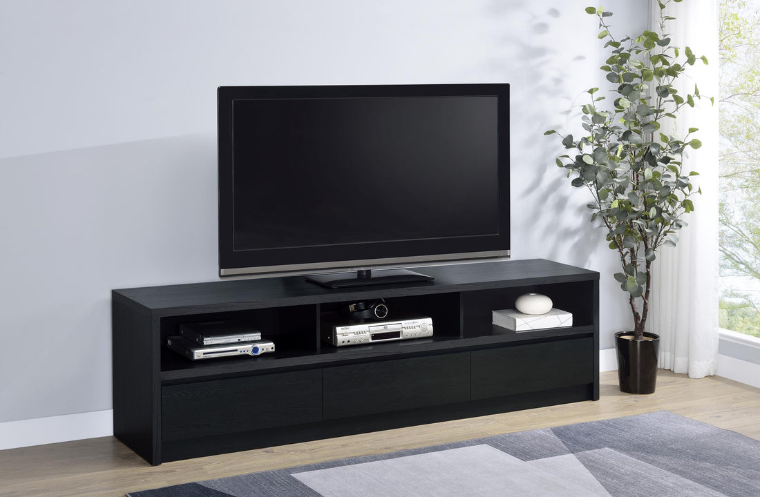 Rutland 78-inch 3-drawer TV Stand Media Console Black - 705803