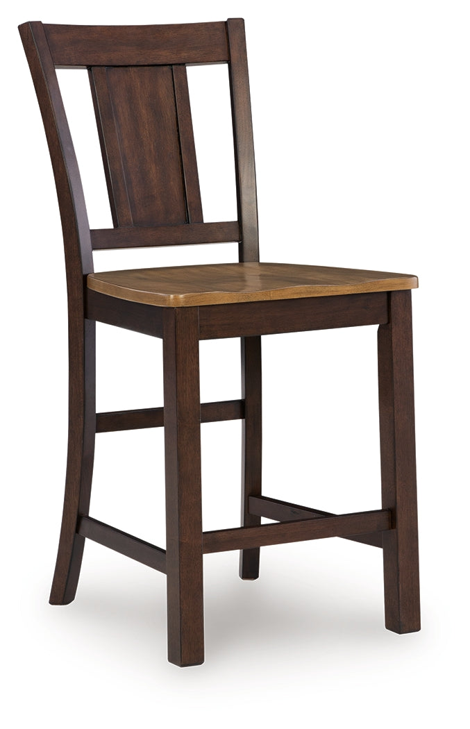 Rylandeen Light Brown/Dark Brown Counter Height Barstool, Set of 2 - PCD651-124