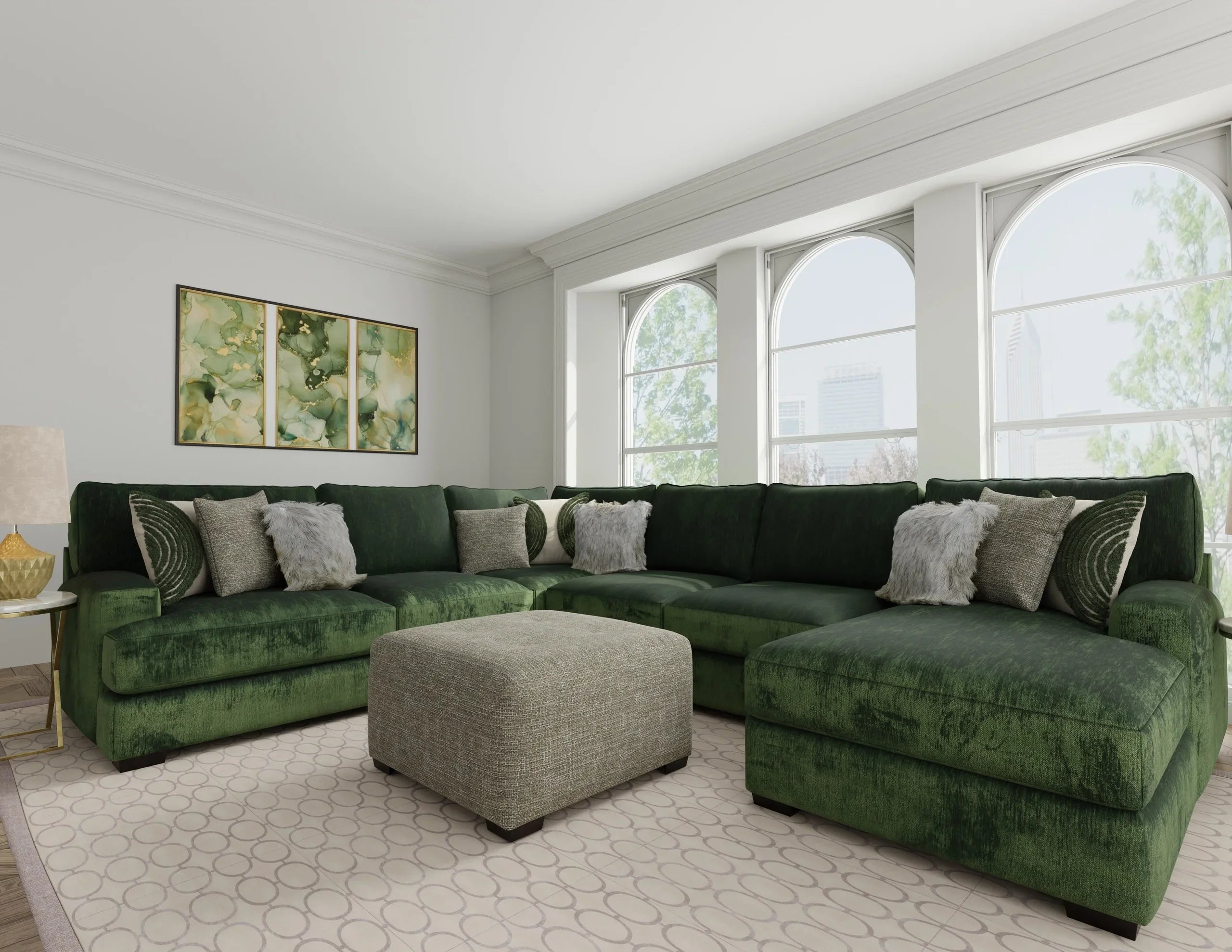 Corinthian Luscious Pine 3PC Sectional