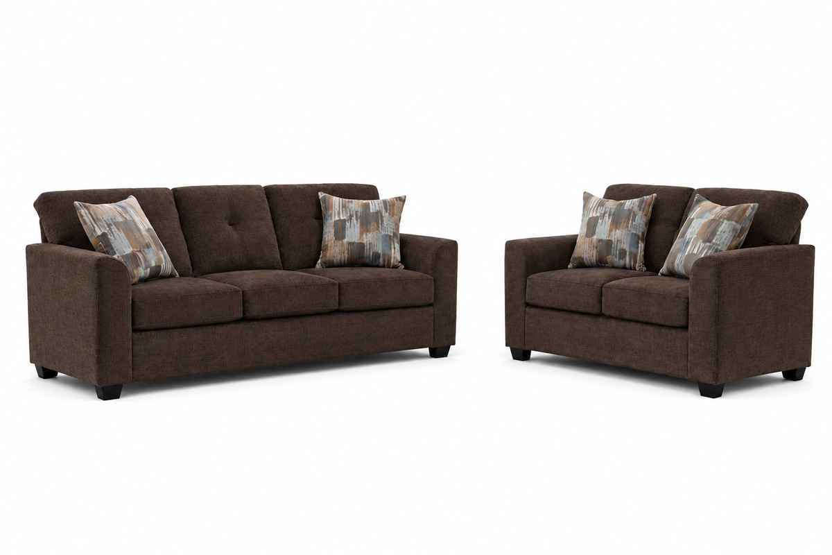 Washington 3000 Chocolate Sofa & Loveseat