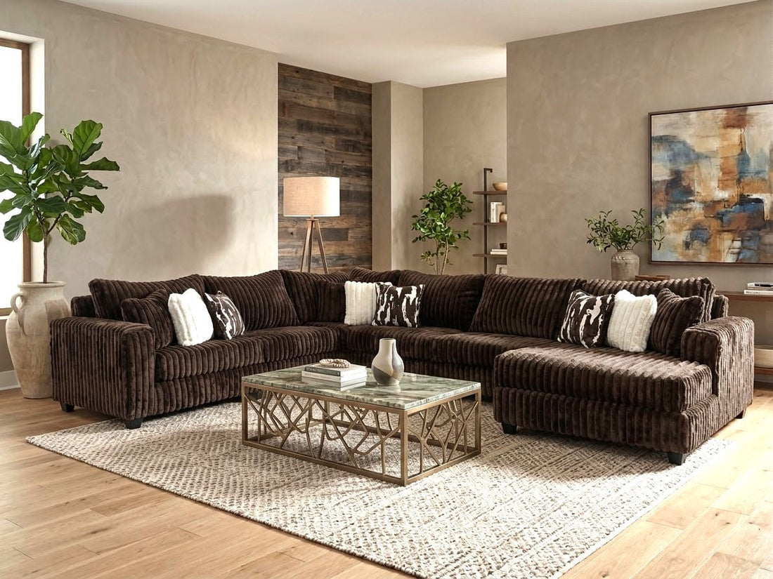 9900 Chocolate - 4PC Oversized Sectional *Ottoman