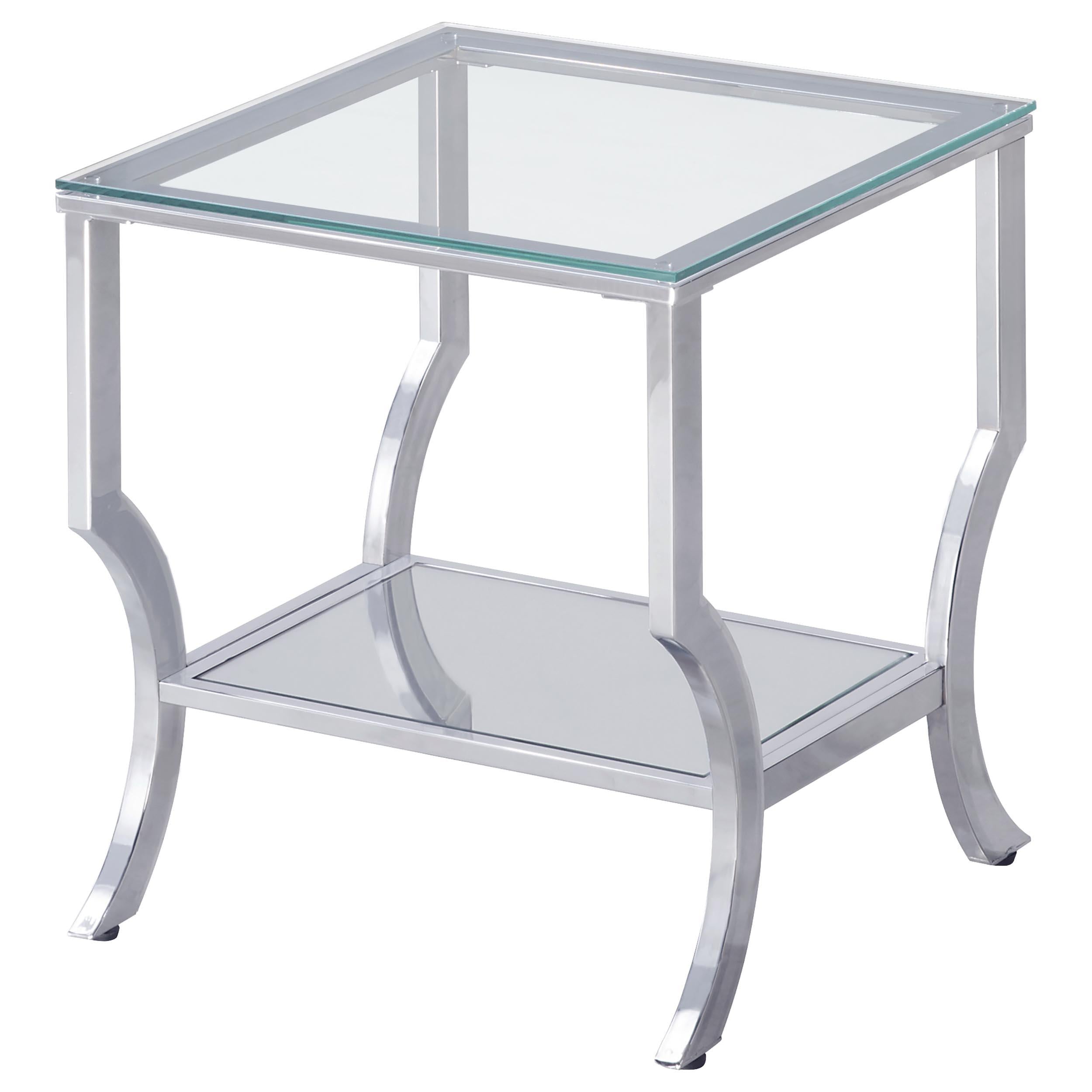 Saide 2-piece Glass Top Coffee and End Table Set Chrome - 720338-S2