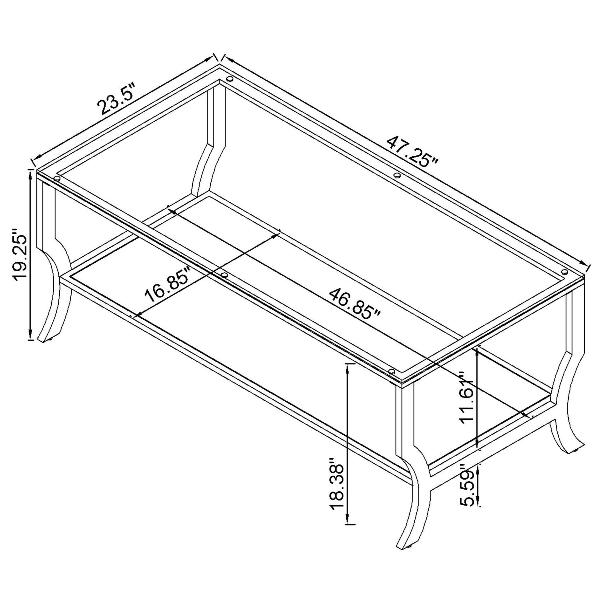 Saide 3-piece Glass Top Coffee and End Table Set Chrome - 720338-S3
