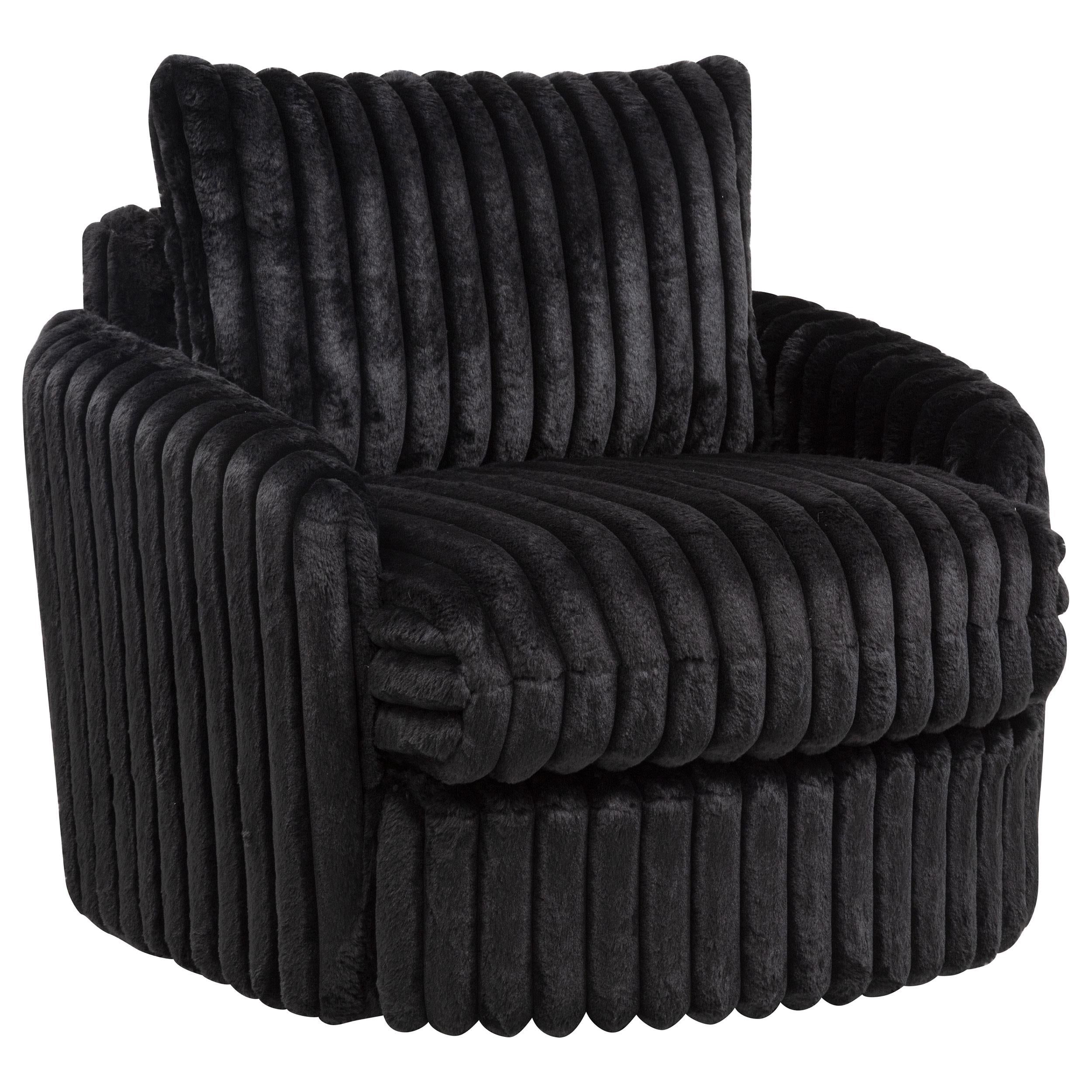 Sarco Corduroy Upholstered Swivel Accent Arm Chair Black - 902542